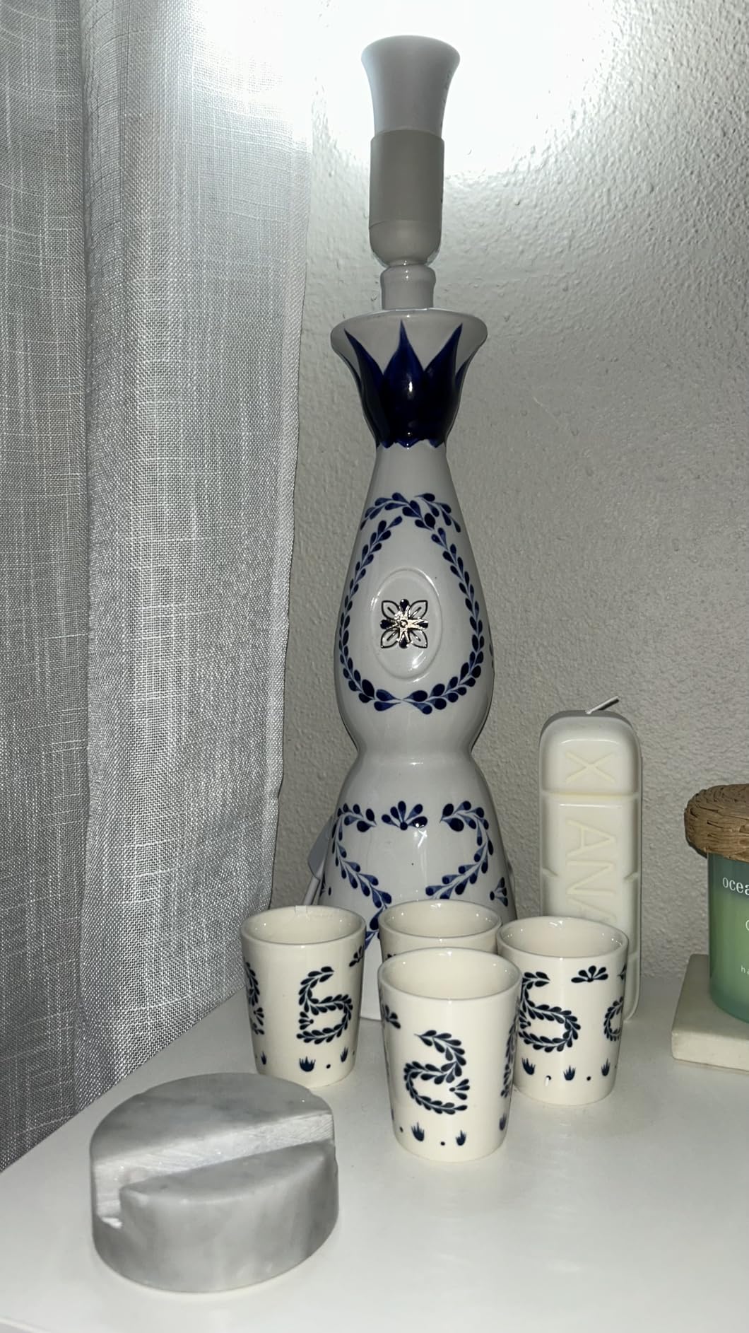 Talavera Shot Glasses — 100% Handmade Ceramic Tequila Shot Glasses with Talavera Mexican Pottery Design — Perfect Tequila Gifts for Women & Men for Any Occasion (BLUE | SET OF 4) customer photo 2