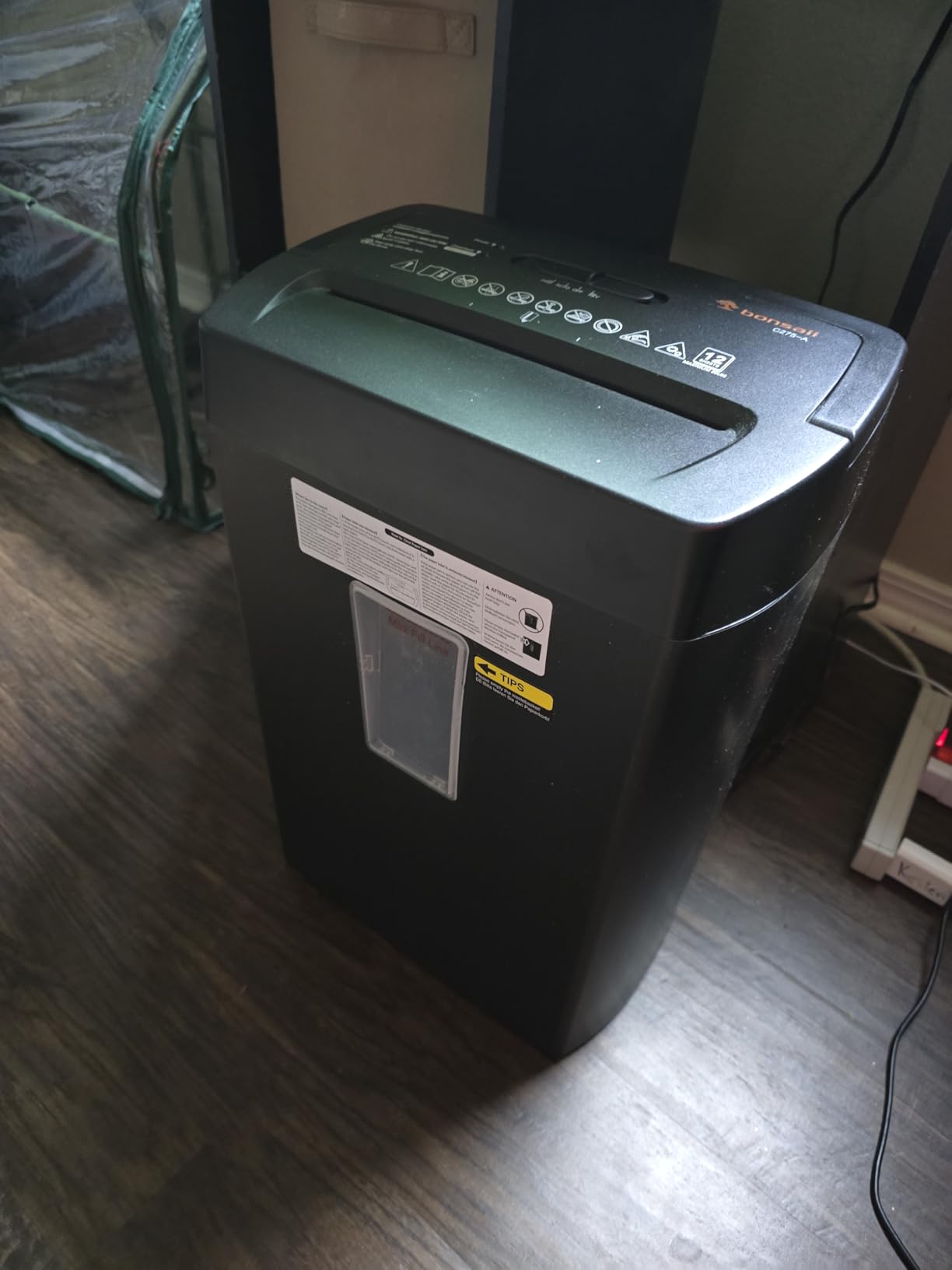 Bonsaii Micro Cut Paper Shredder, 12-Sheet, Home Office, 5.5-Gallon bin customer photo 2