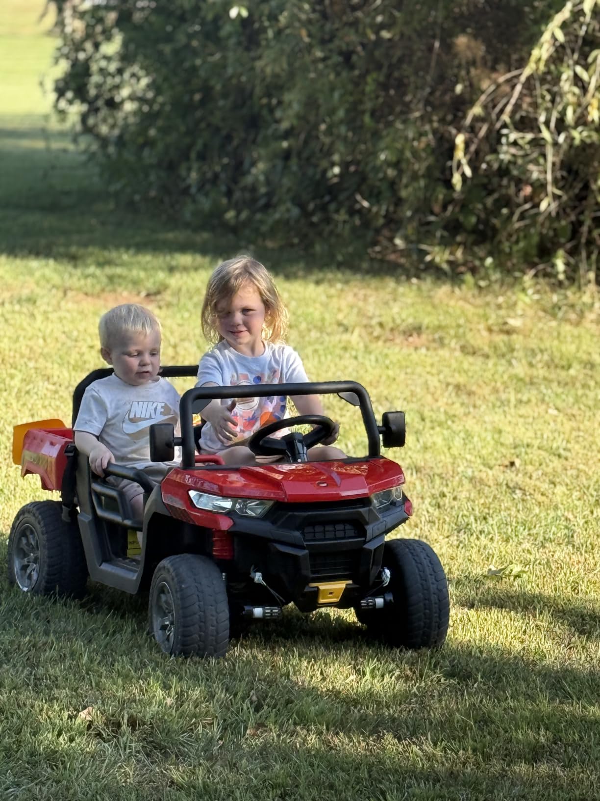 24V Ride on Toys for Kids 4-8, 2 Seater Electric Car with Dump Bed, Black customer photo 1