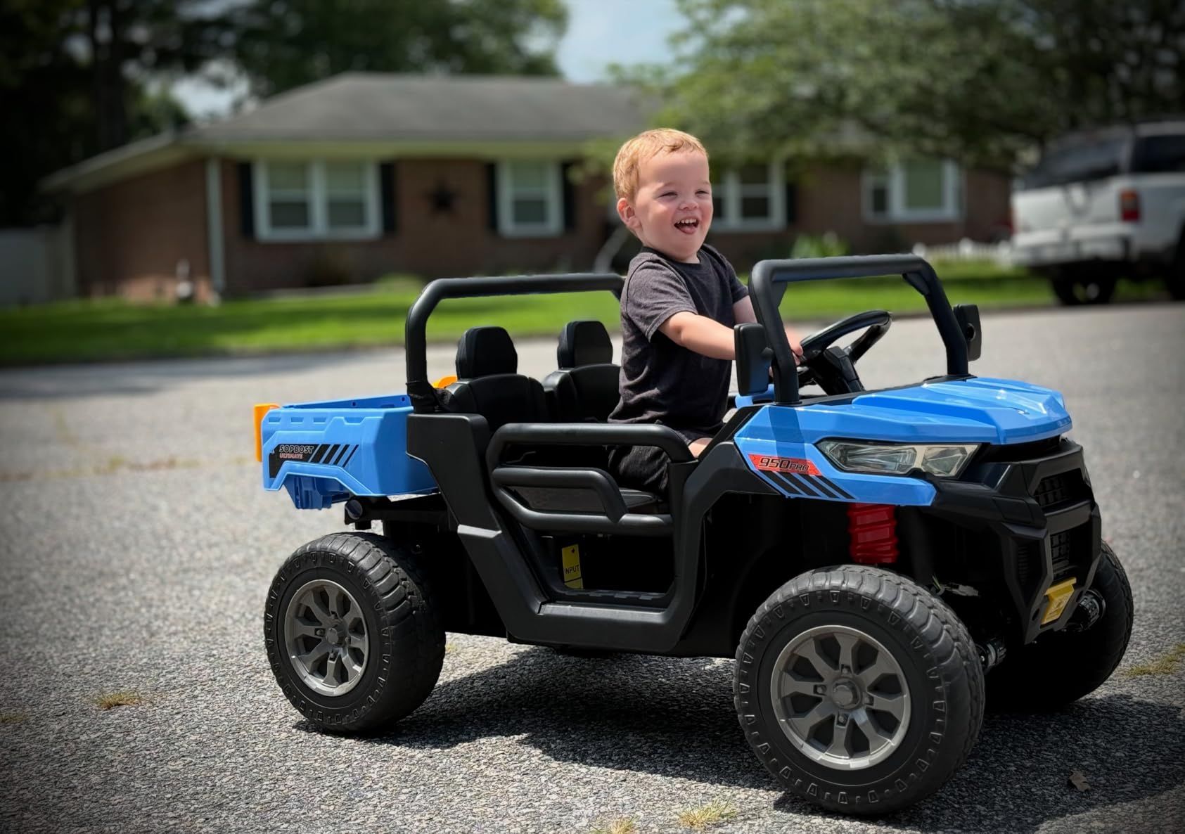 24V Ride on Toys for Kids 4-8, 2 Seater Electric Car with Dump Bed, Black customer photo 2