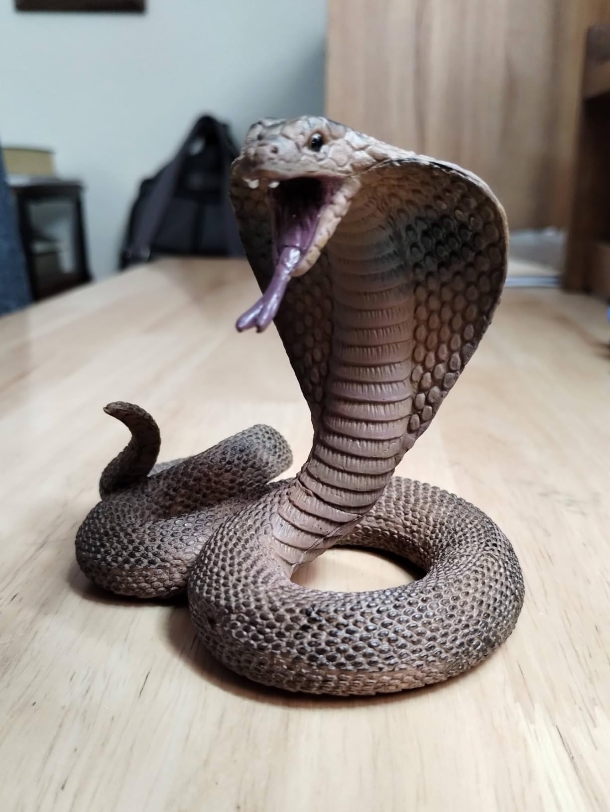 EOIVSH Realistic King Cobra Toy - Fake Snake Toy Figurine- Wild Life Safari Animal Figure for Kids, Great for Garden Decor Scary Birds Halloween Prank Props customer photo 2