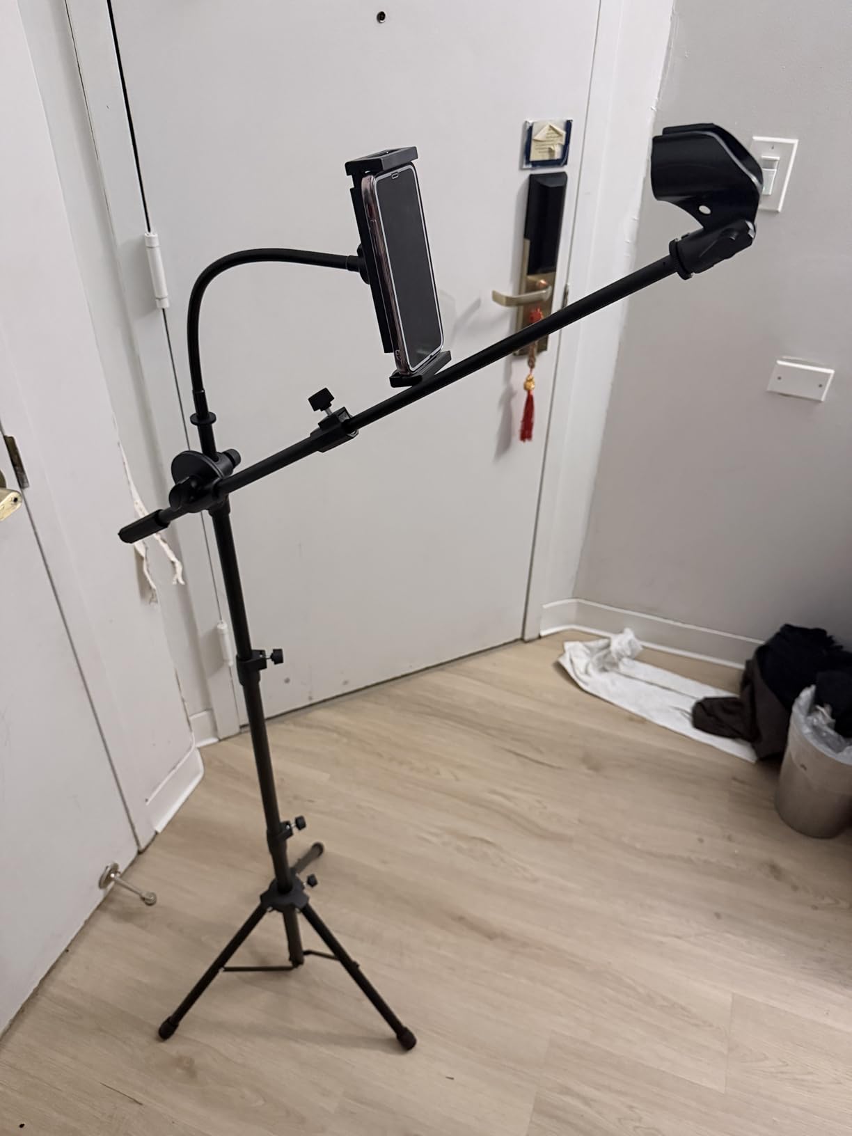 InnoGear Mic Stand Floor Tablet Phone Holder Tripod Microphone Boom Arm, All-in-One Stand, Fits iPad Pro customer photo 2