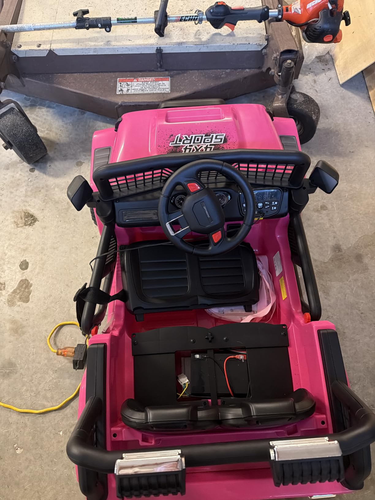 24V Ride on Toys, 2 Seater Kids Electric Car w/Remote Control, 4X4 Motor, 3 Speed, Bluetooth Music, Spring Suspension, LED Light, Off Road Power Car Wheel for Boys Girls Ages 3-8(Pink) customer photo 1