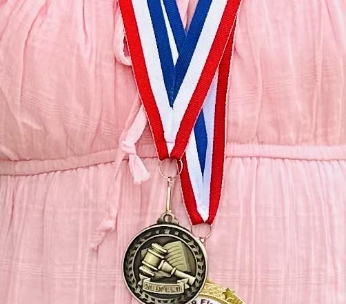 Quelay 30 Pcs 2 Inch Gold Award Medals Bulk with Ribbons Metal Trophy customer photo 1