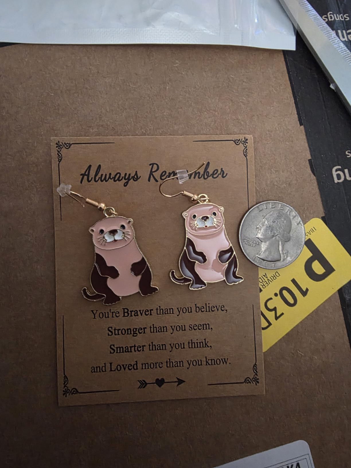 Otter Dangle Earring Funny Animal Earing Cute Wild Animal Otter Earring for Women Friend customer photo 1