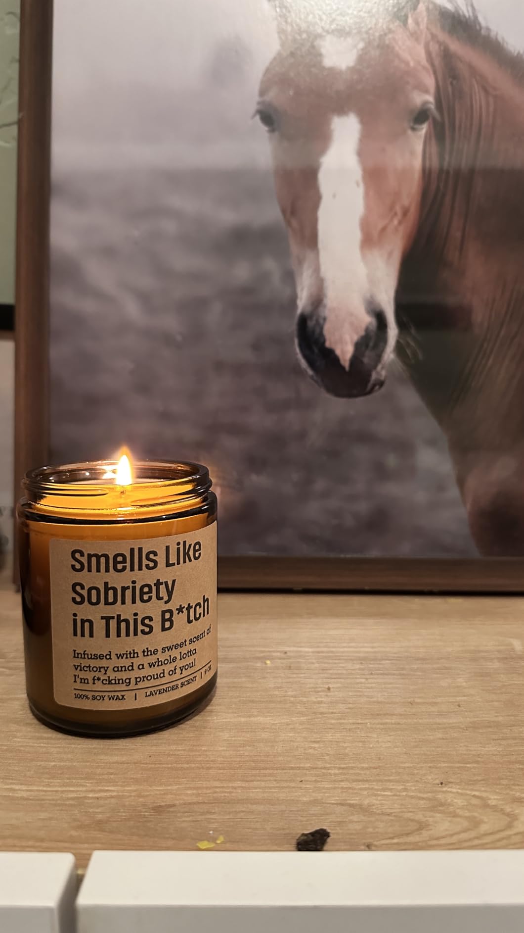 GSPY Smells Like Sobriety Candle - Sobriety Gifts for Women, Men | 2 Year Anniversary, 1 Year Sober Gifts Ideas, Funny Birthday, Sober Celebration, Recovery, Proud of You Present for Her, Him customer photo 1