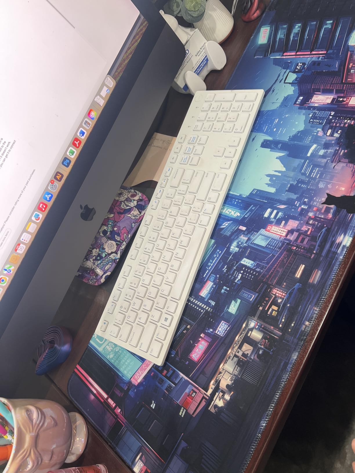 LIMKRIAN Bat Mouse Pad, Large Gaming Desk Mat, 31.5 x 11.8 in Gothic Decor | Stitched Edges, Non-Slip, Computer Keyboard Pad Mat for Work, Gamer, Office, Home, Desktop, Goth Desk Accessories for Women customer photo 1