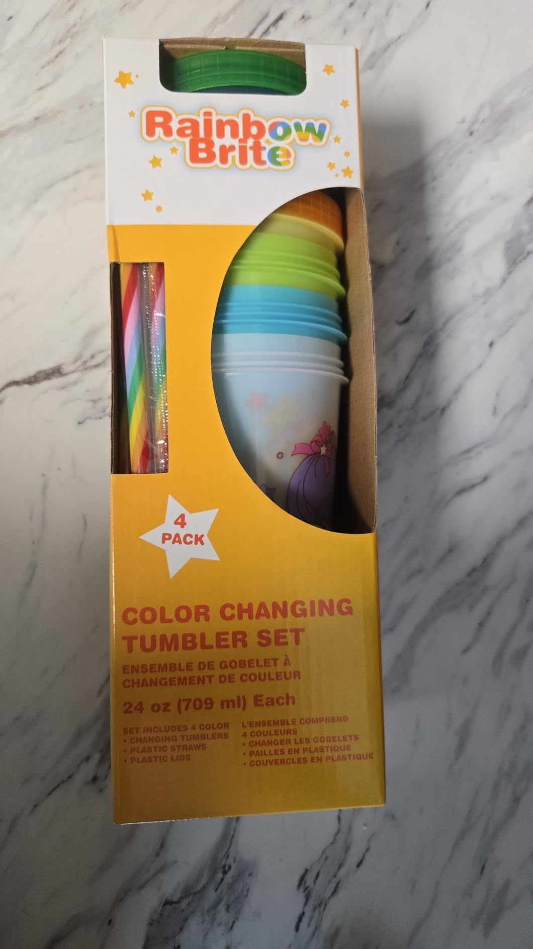 Silver Buffalo Rainbow Brite Starlite, 4 Pack Color Changing Tumbler, 24oz customer photo 2