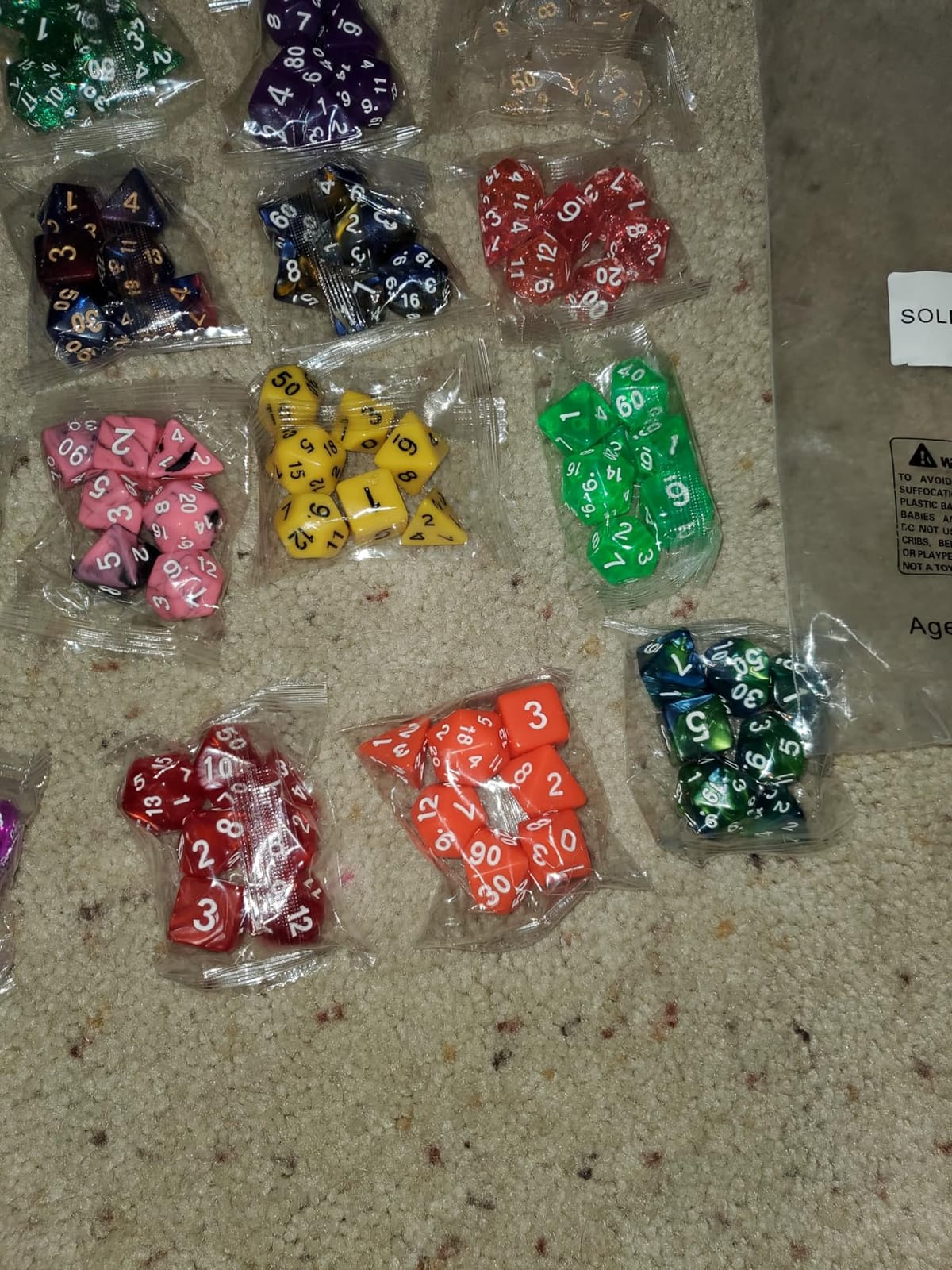 QMay 7 Sets Polyhedral Dice - 49 Pcs (7 X 7) DND Dice + 7 Drawstring Bags customer photo 1
