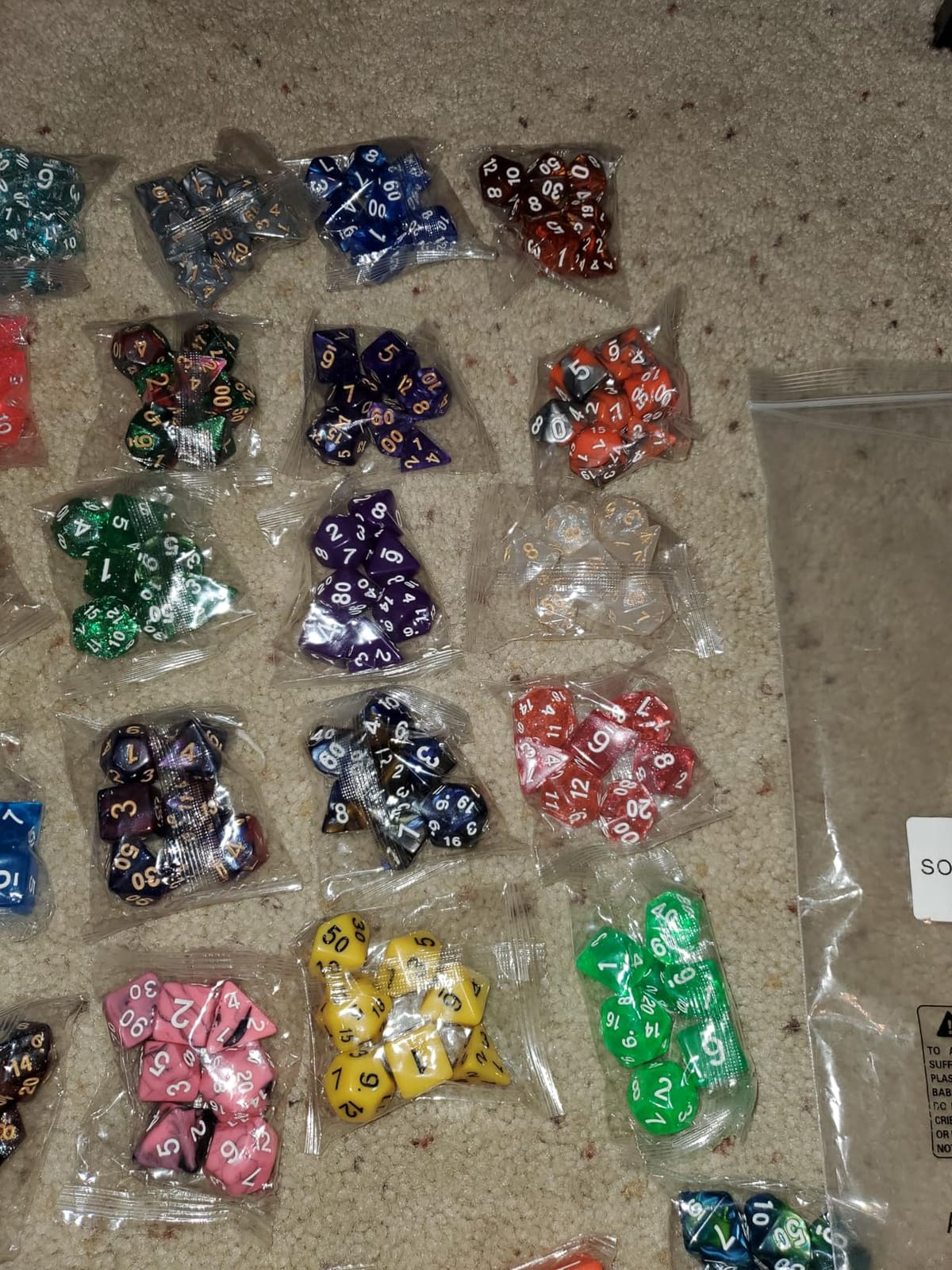 QMay 7 Sets Polyhedral Dice - 49 Pcs (7 X 7) DND Dice + 7 Drawstring Bags customer photo 2