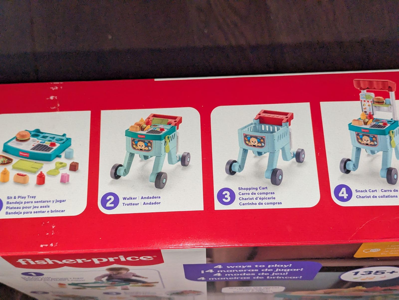 Fisher-Price Laugh & Learn 4-in-1 Snack Cart Walker, Multilanguage customer photo 1