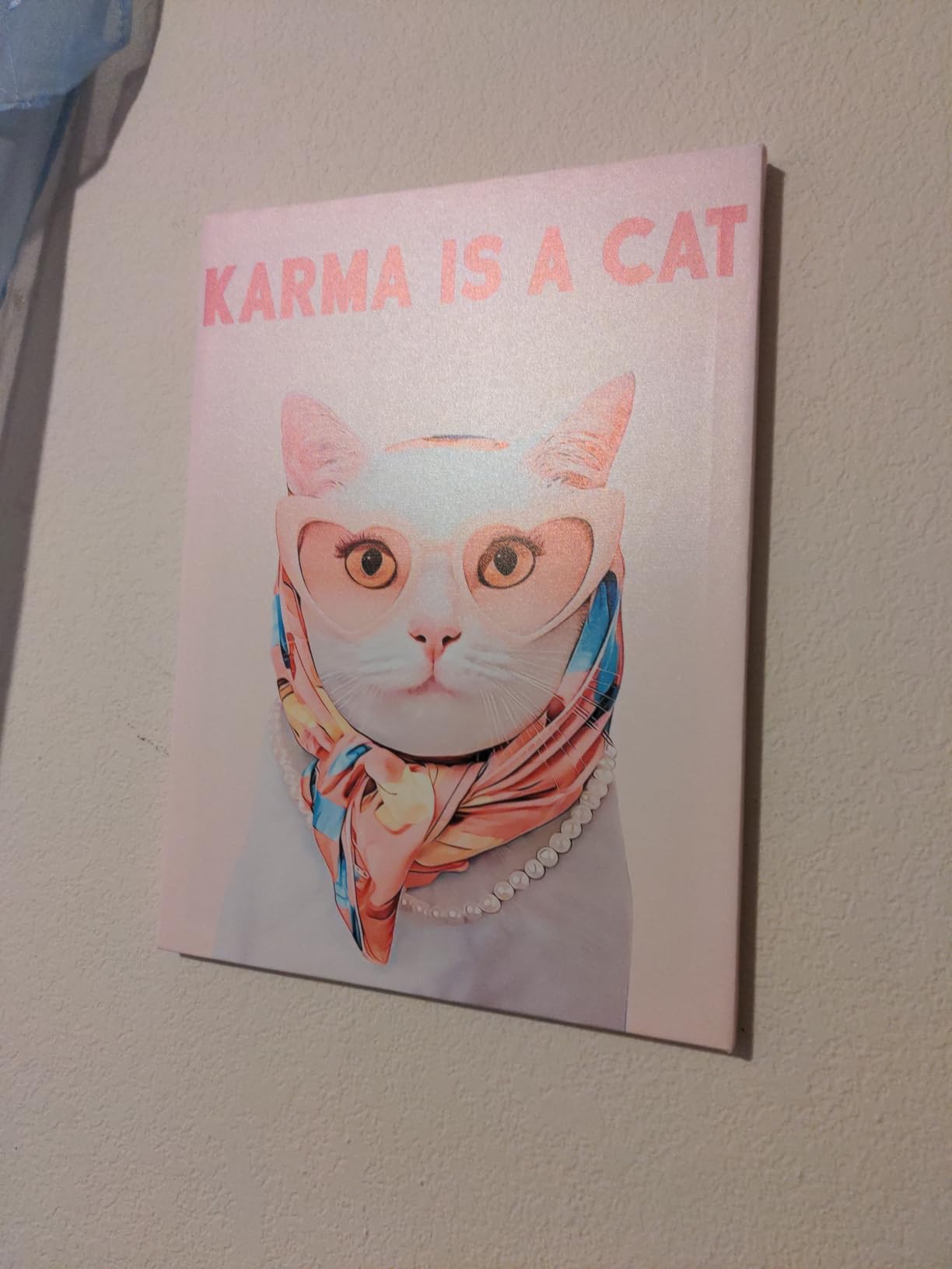 BFKDKG Taylor Poster Wall Art Canvas, Karma Is a Cat Album Prints, Lyrics Poster for Bedroom, Pink Room Wall Decor, Music Art Wall Decor for Girls Fans 12x16in customer photo 1