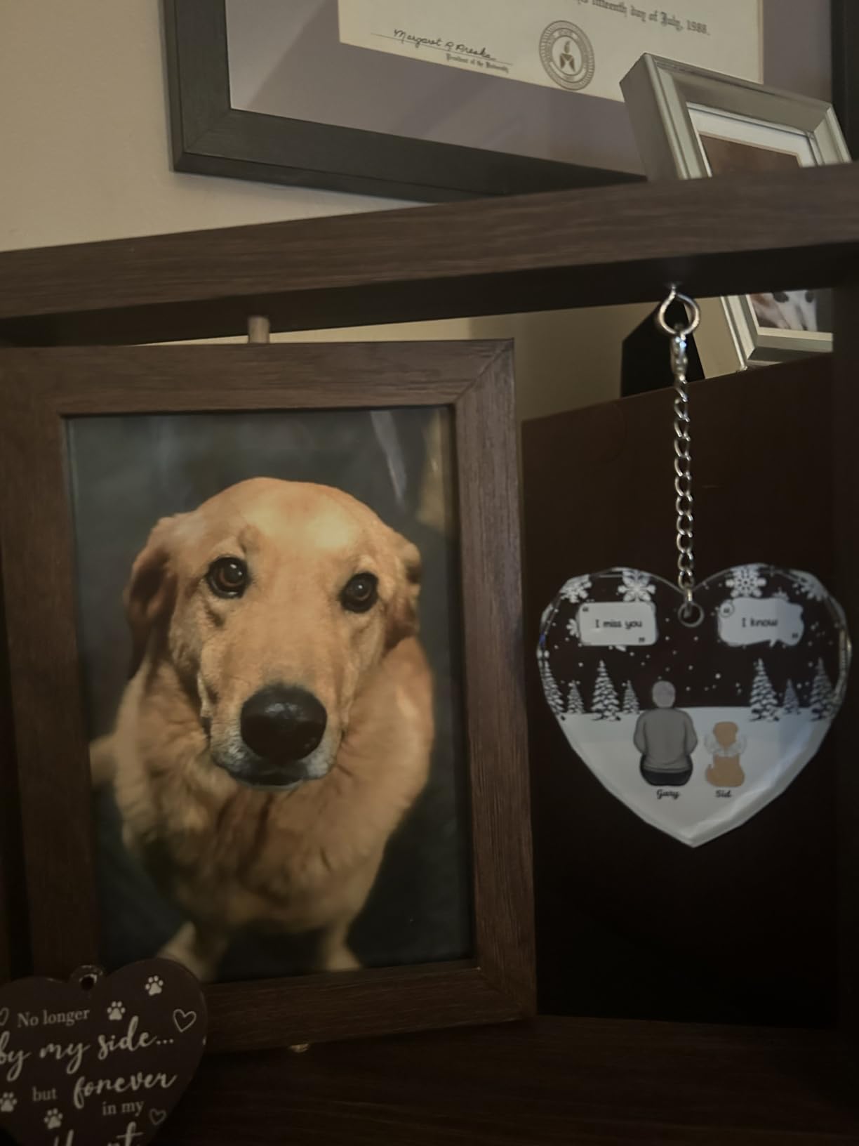 4x6 Pet Memorial Photo Frame - Keepsake Remembrance Sympathy Gift for Loss of Dog or Cat - No Longer By My Side But Forever In My Heart - Loving Memory Picture Frame for Pets customer photo 1