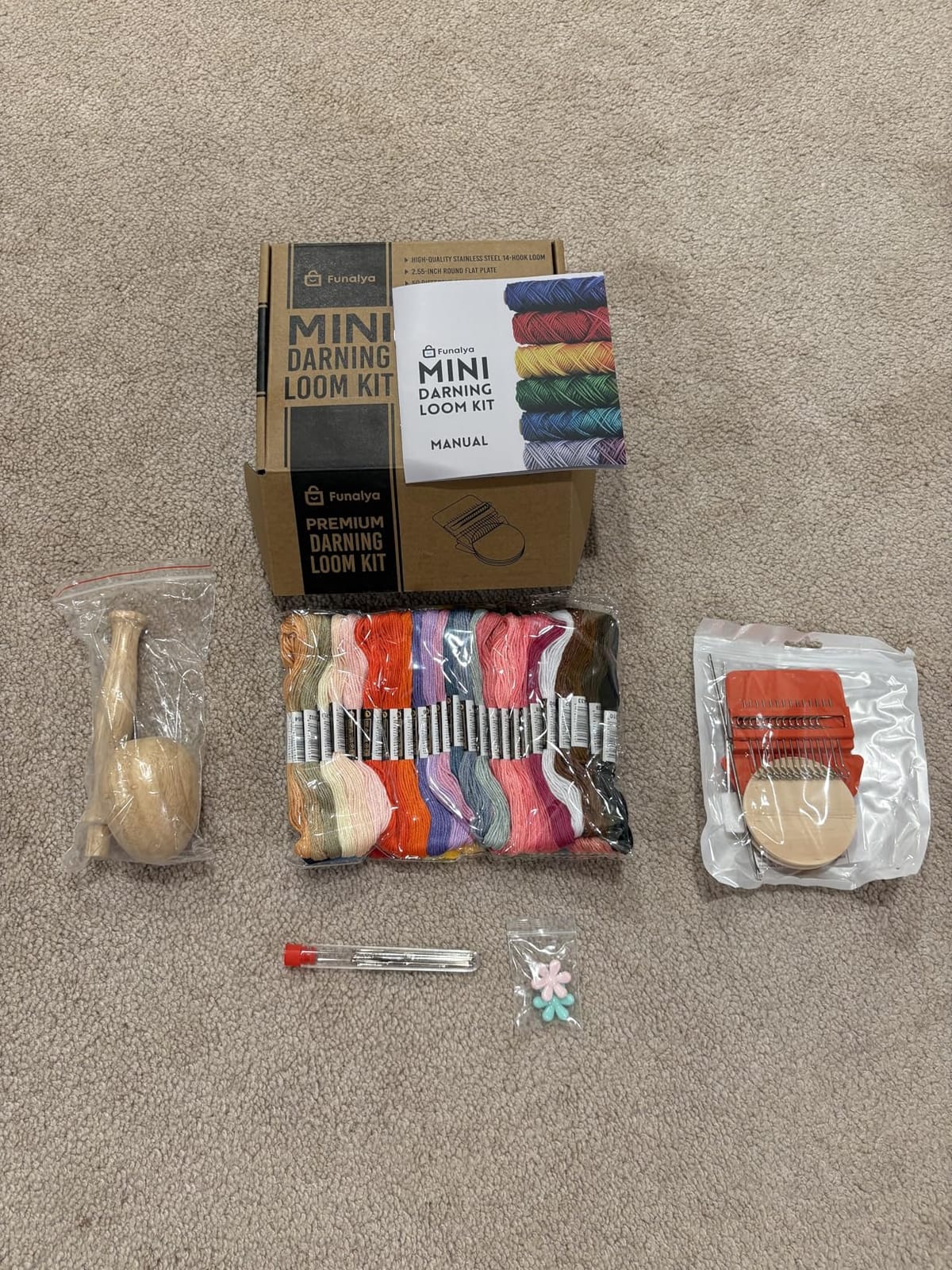 Funalya Complete Darning Loom Kit, Egg,14 Hook Darning Loom, 50 Threads, Guide customer photo 2
