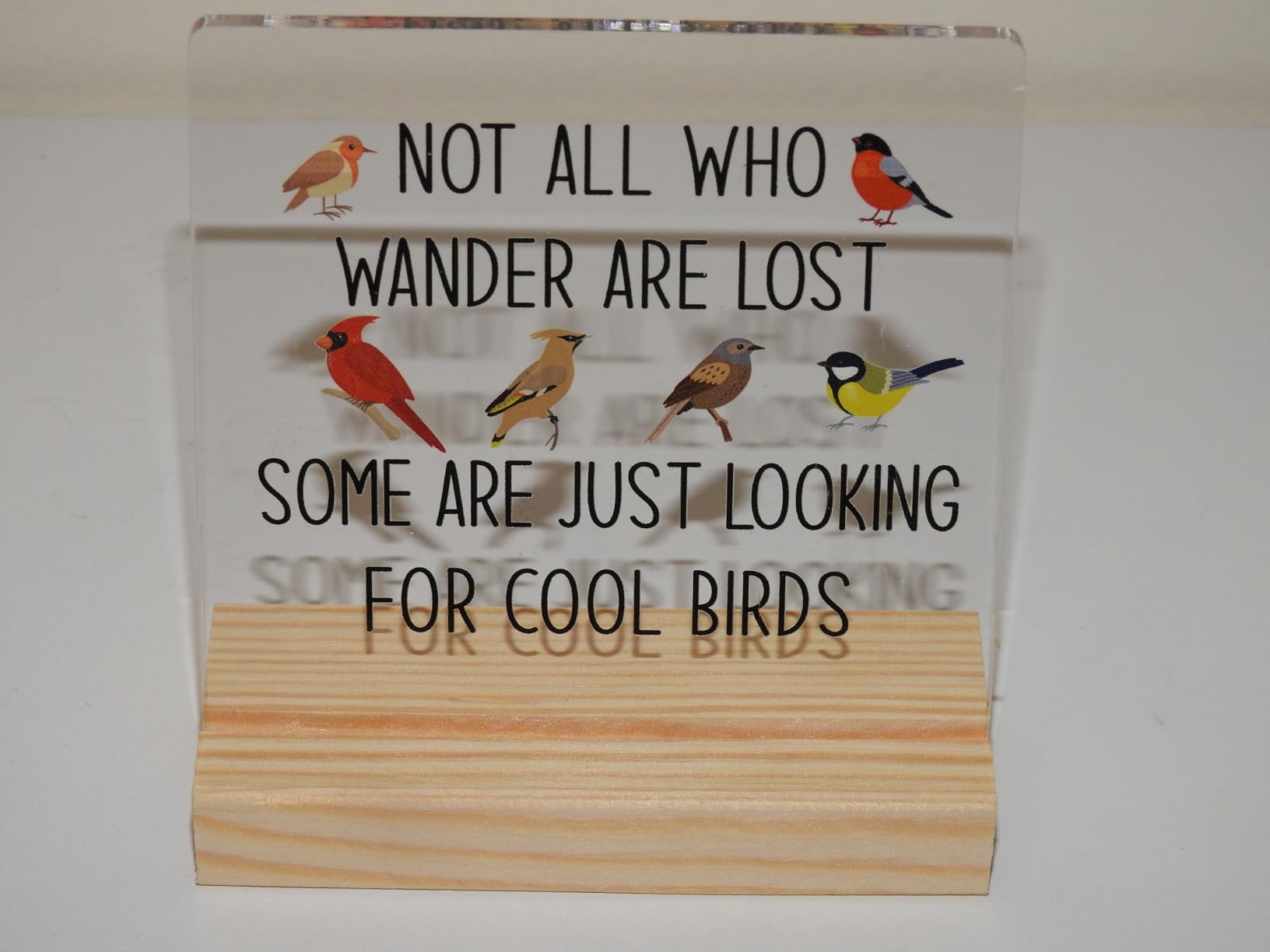 Bird Gifts for Women Men, Not All Who Wander Are Lost Acrylic Sign customer photo 1