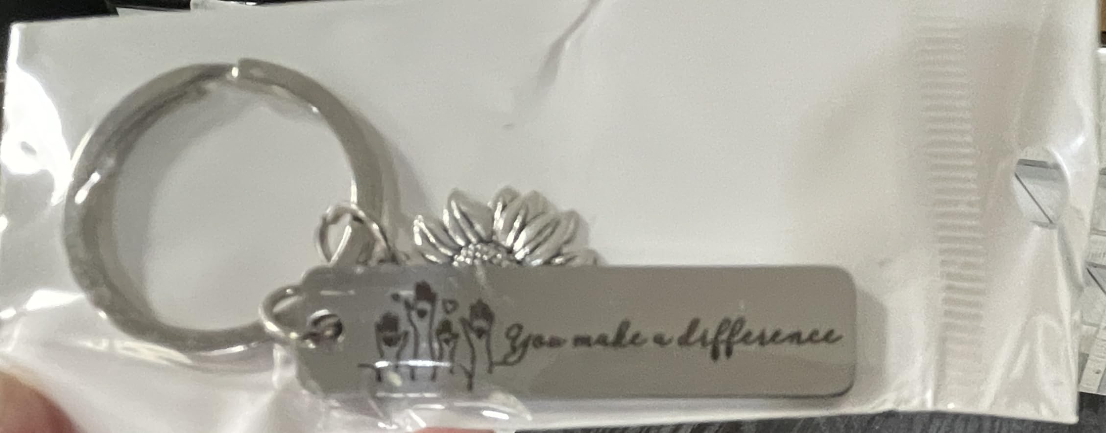 Sureio Sunflower Keychains, Christian Thank You Gifts with Bags | Jesus Quote Tag, Stainless Steel Charm, Bible Card Organza Pouch and Twine, Church Volunteer Ministry Coworker Appreciation customer photo 1