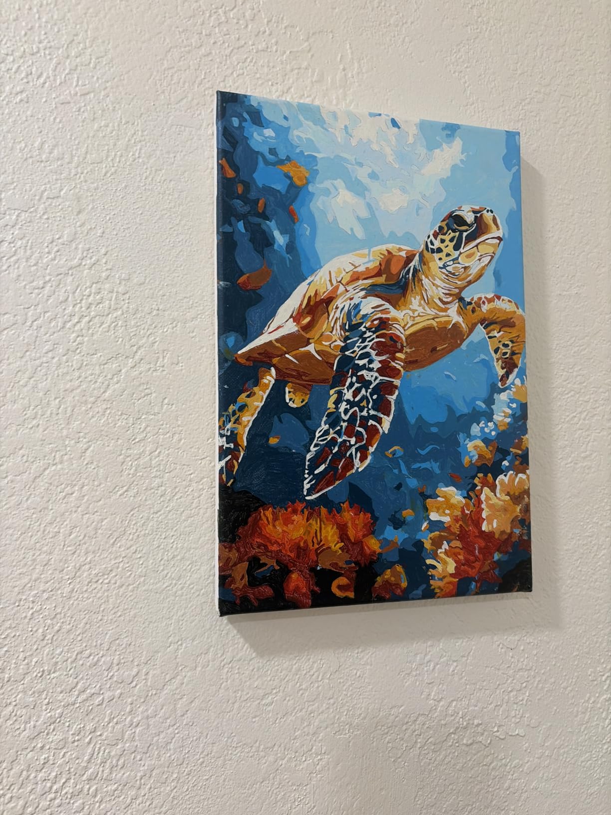 4 Pack Beach Paint by Numbers for Adults with Framed Canvas - Wooden Easel | Beach Paint by Number on Canvas, DIY Sea Turtle Acrylic Oil Painting Kits with Brushes for Home Wall Decor (8x12 inch) customer photo 1