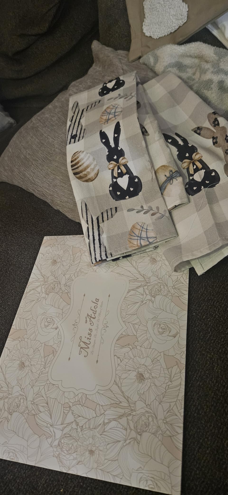 Miss Adola 150GSM Flour Sack Kitchen Towels Set of 2, Flower Cats customer photo 1