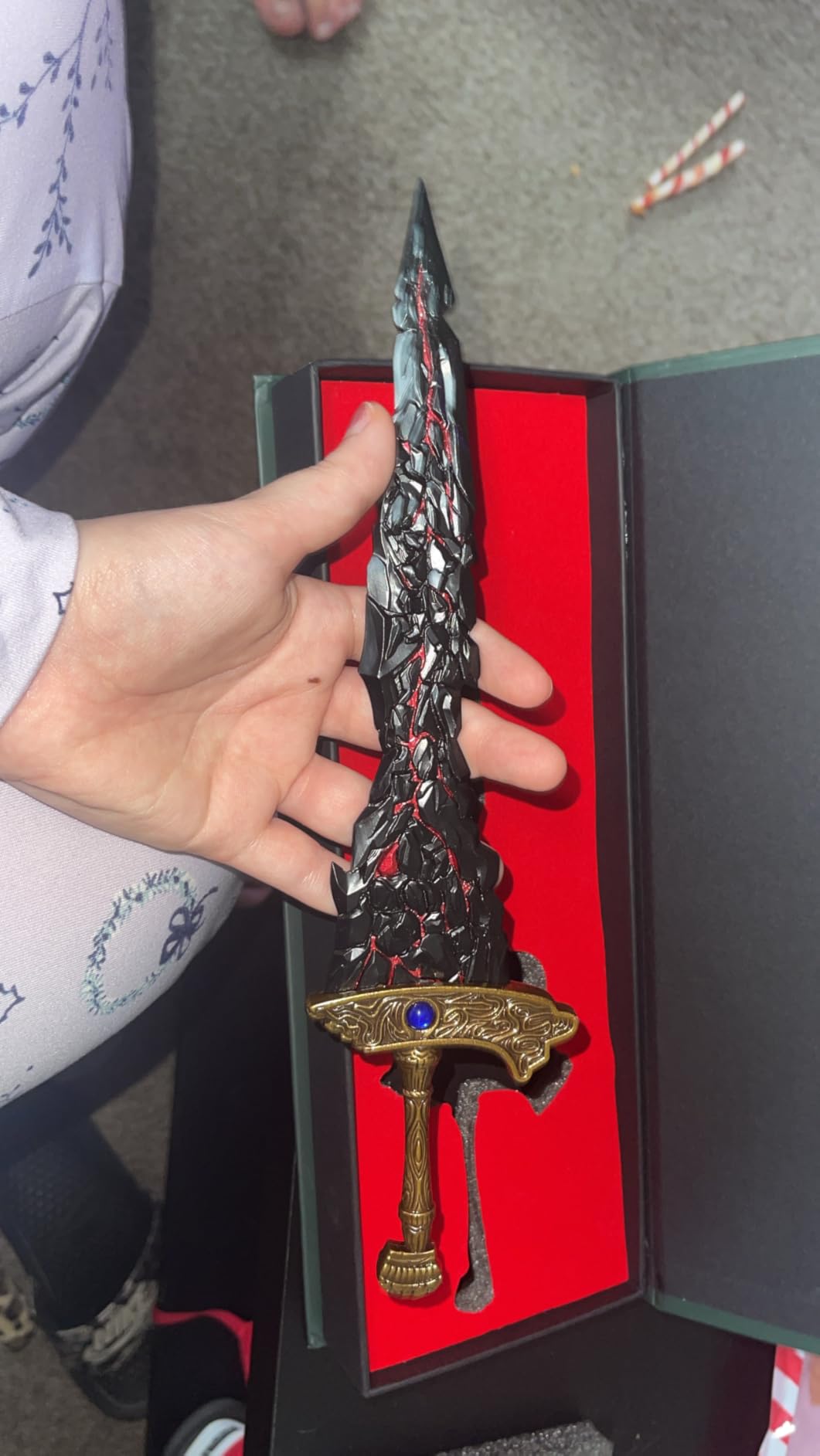 RACEROCKET Eldens Rings Maliketh's Black Blade Sword Model – 11.8-Inch Metal Craft Sword, Peripheral Prop with Display Stand, Action Figure Collectible Toy, Desk Decor, Gift customer photo 1