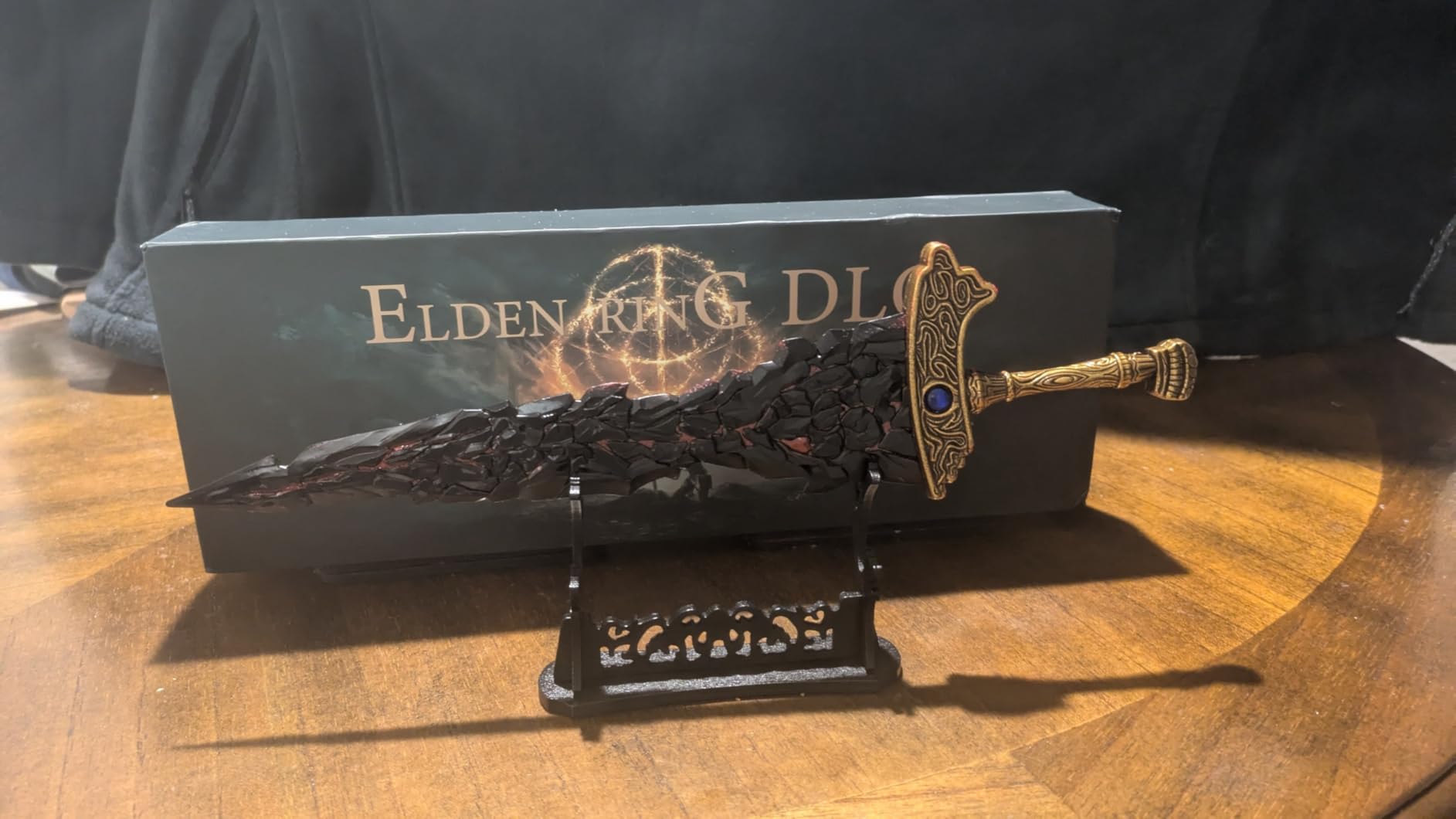 RACEROCKET Eldens Rings Maliketh's Black Blade Sword Model – 11.8-Inch Metal Craft Sword, Peripheral Prop with Display Stand, Action Figure Collectible Toy, Desk Decor, Gift customer photo 2
