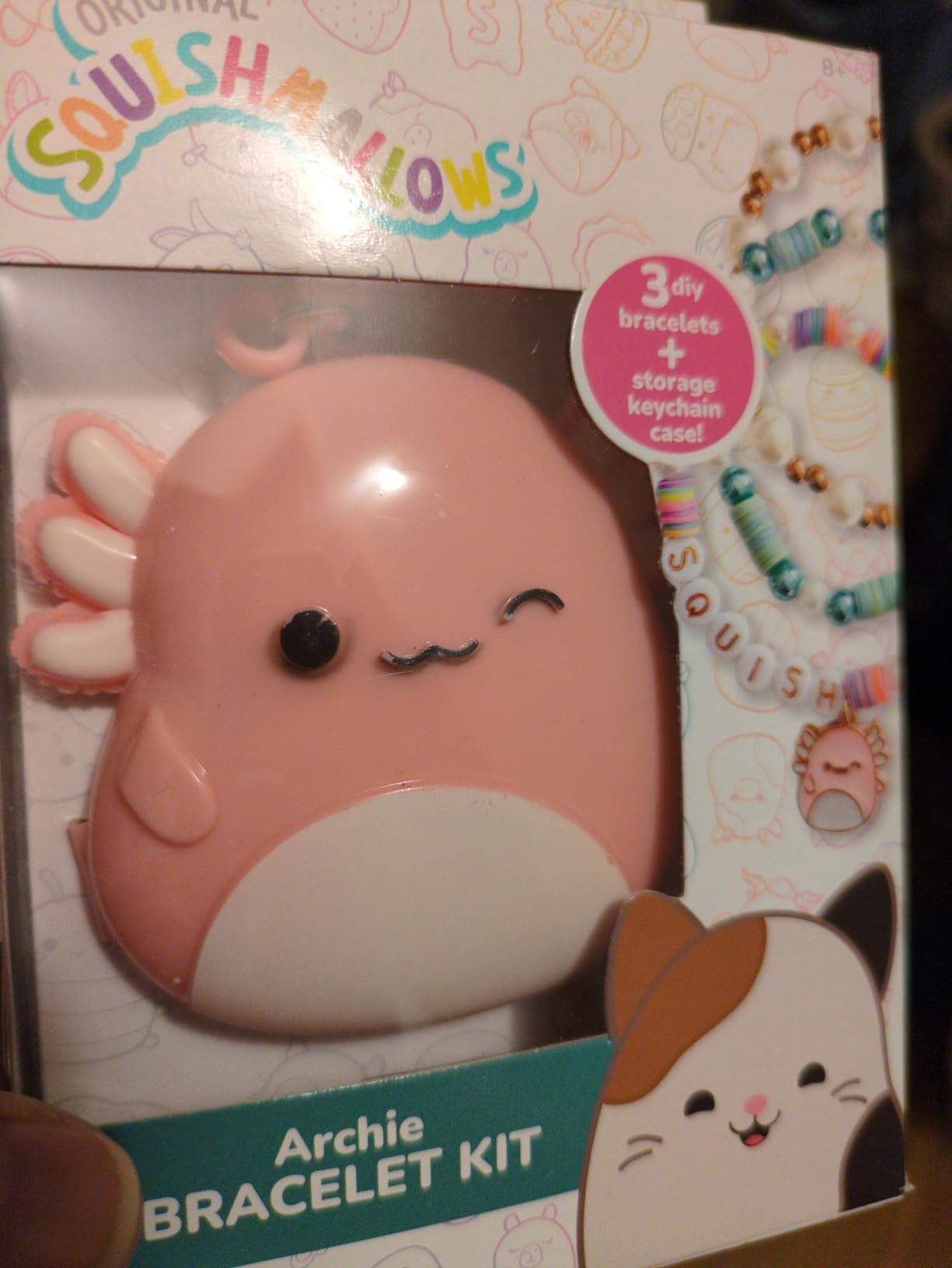 Original Squishmallows Archie The Axolotl Bracelet Kit, Friendship Bracelet Kit, Charm Bracelet Making Kit, Gifts for Girls, Squishmallows for Boys, Craft Kits customer photo 1