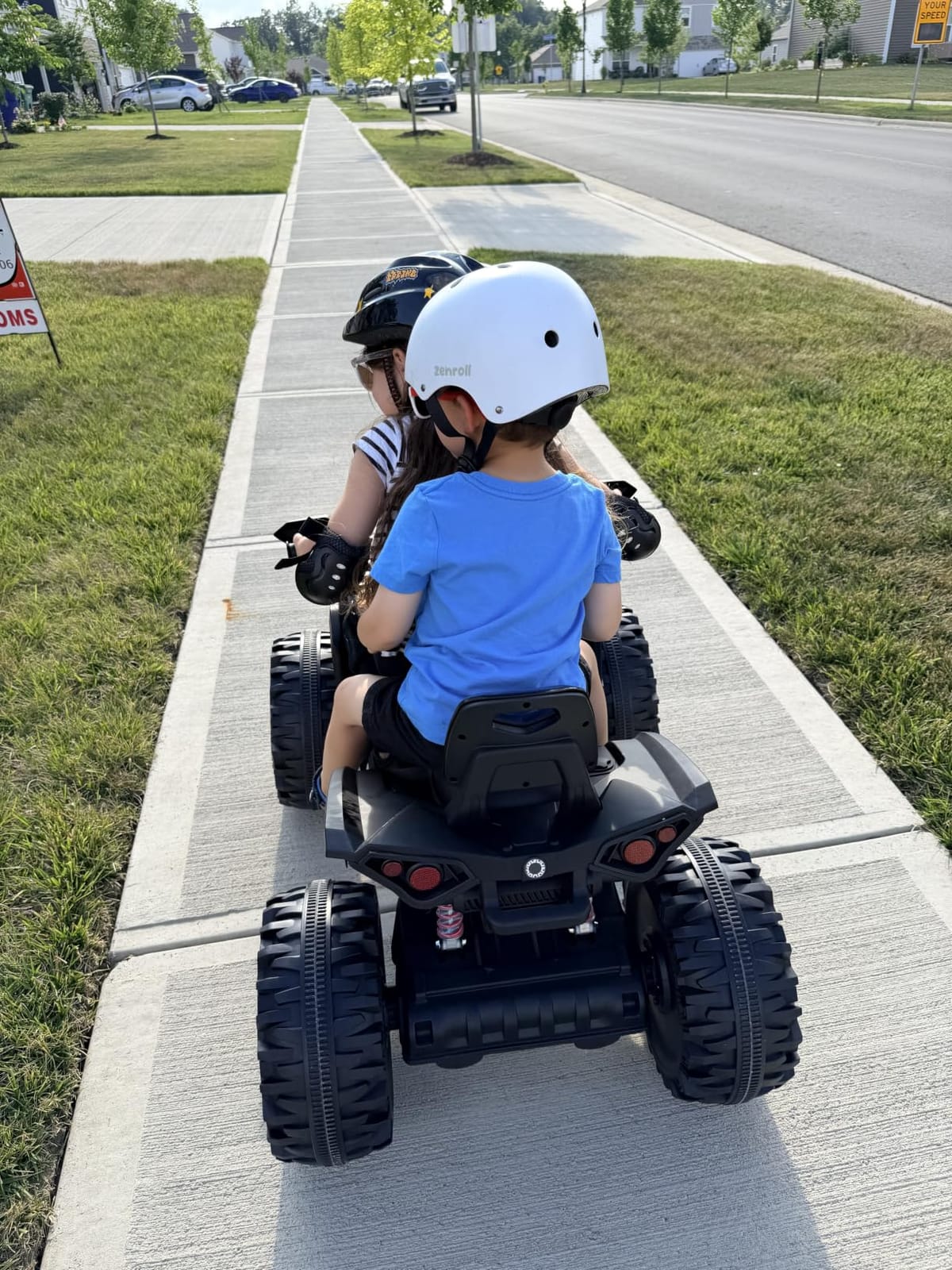 JOYRACER 24V Kids ATV 4 Wheeler, 4x4 Ride On Toys Car w/ 800W Motors, 9AH Battery Powered Car w/Remote Control, Bluetooth, MP3, USB, Spring Suspension, 2-Seater Quad for Boys Girls, Black customer photo 1