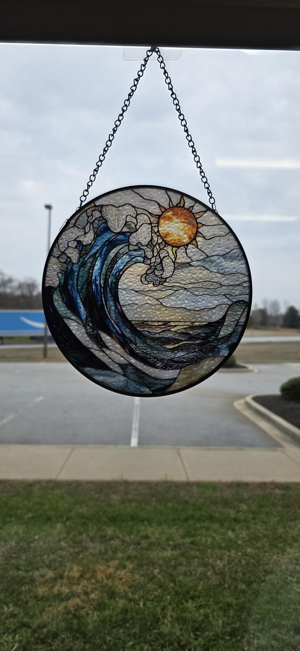 Ocean Lighthouse Stained Glass Window Hanging Suncatcher Gifts Decor 7.8