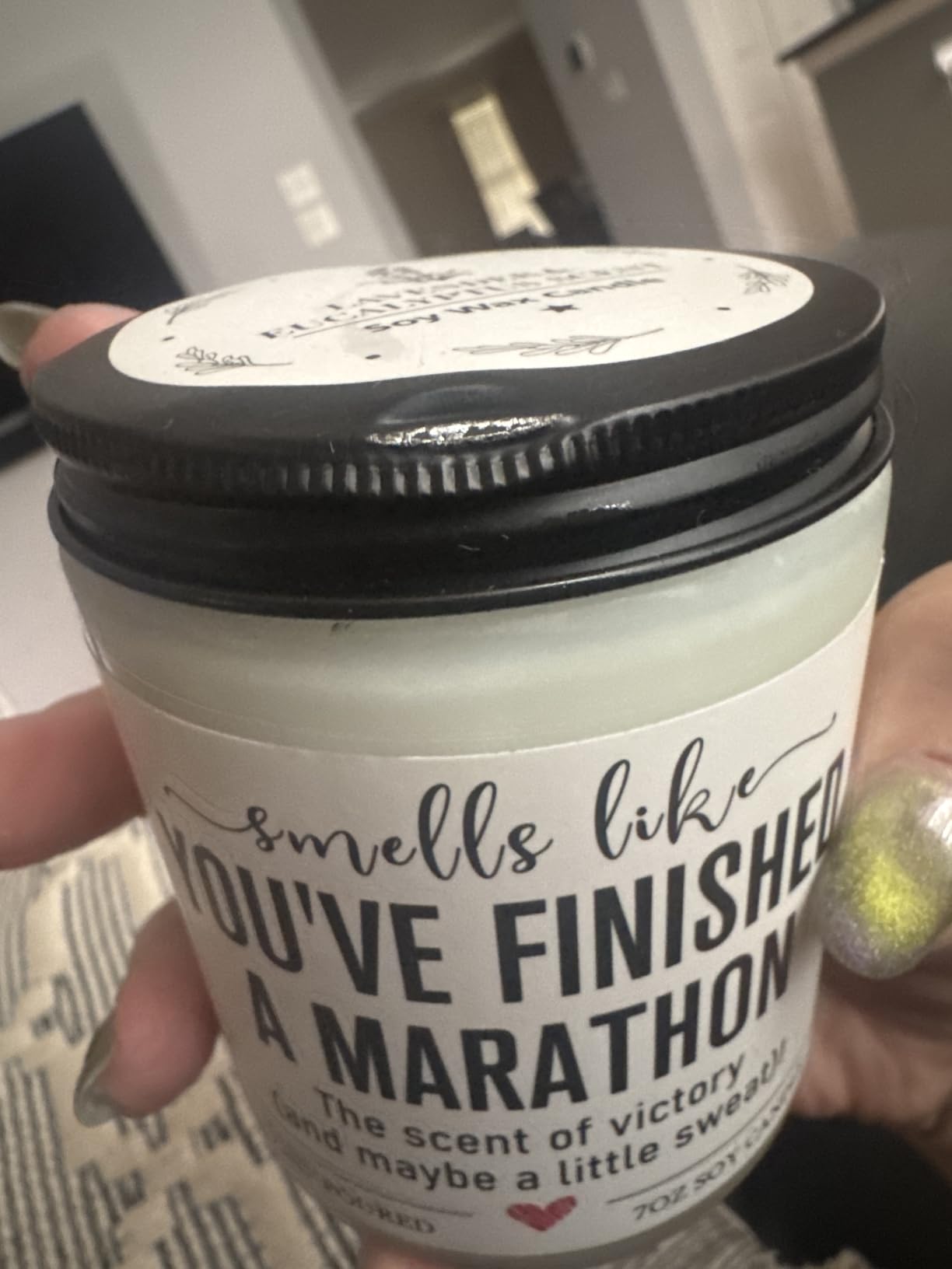Funny Marathon Candle, Marathon Runners Gifts, Gifts for Runners Women, Men - Lavender Scented customer photo 2