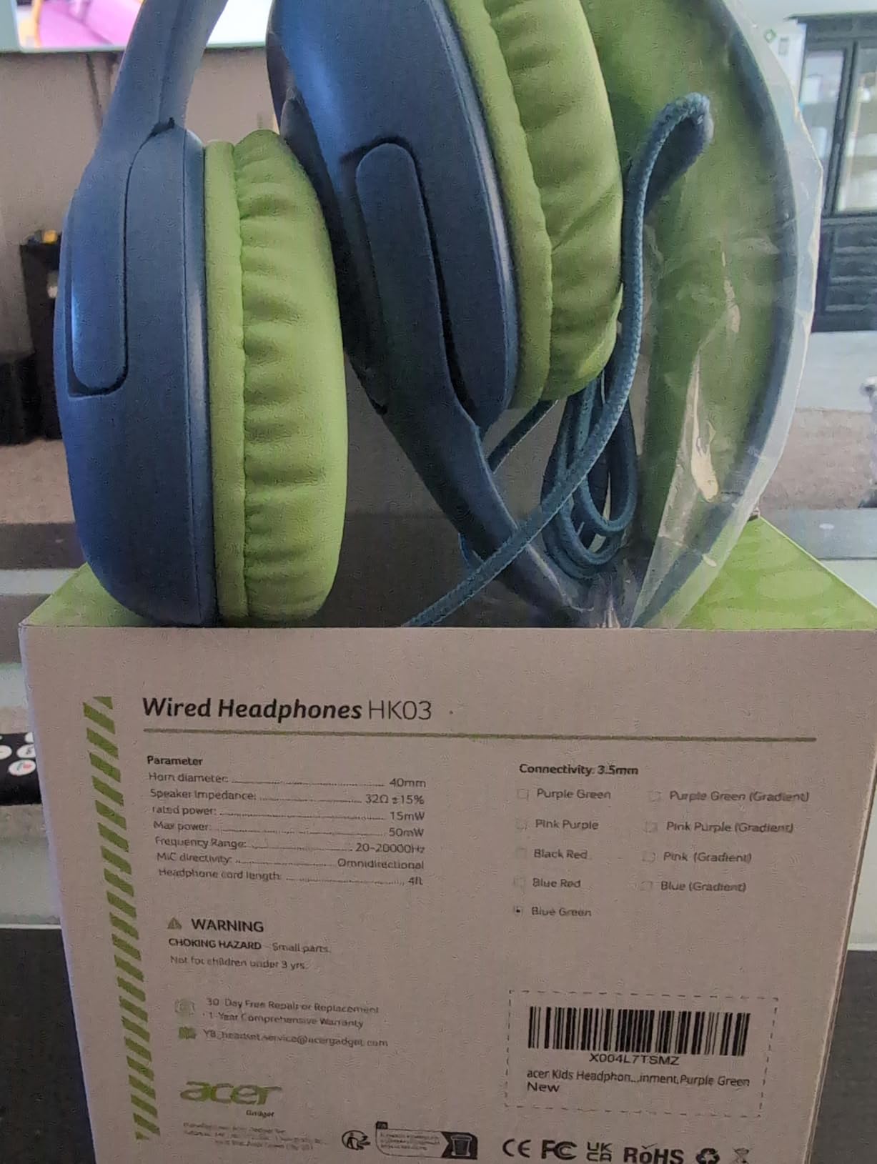 Acer Kids Headphones for School, 85-94dB Limiter, 3.5mm Jack, w/Mic HK03 customer photo 2