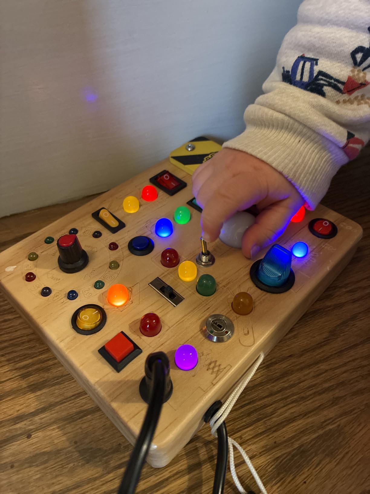 Busy Board with LED Light Switches, Montessori Toys for 1 2 3 Years Old, Toddlers Wooden Toy Sensory Activity Board, Travel Toys for 1+ Year Old Boy & Girl Birthday Gift customer photo 1