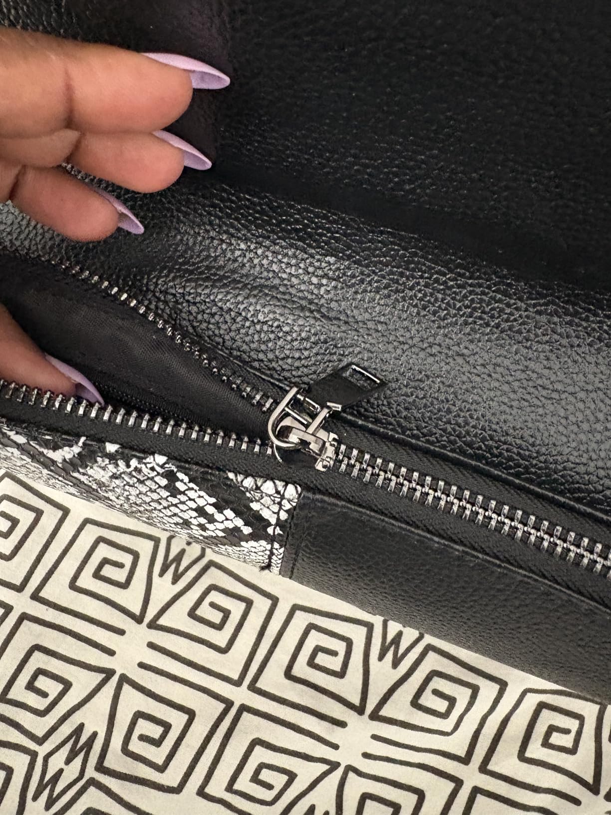 Women's Snakeskin Flap Tote Top Handle Satchel Handbag Pu Leather Clutch Purse Casual Shoulder Crossbody Bag customer photo 2