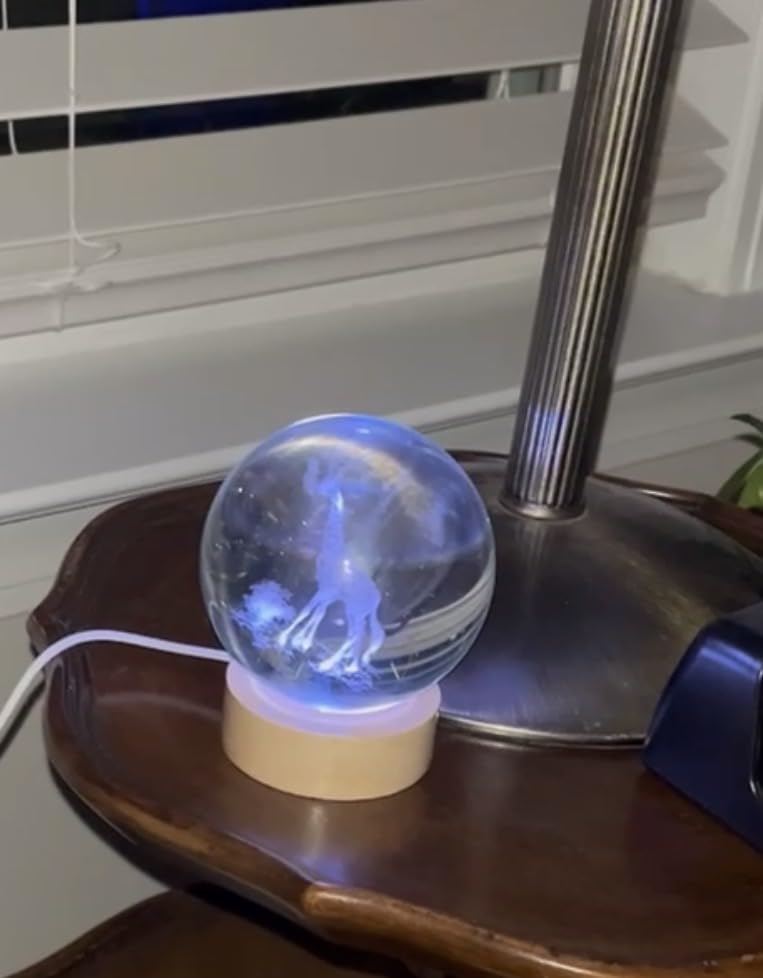 3D Large Whale Crystal Ball Night Light with Wooden Base, Underwater World Crystal Lamp Gift for Kids Wife Friends customer photo 2