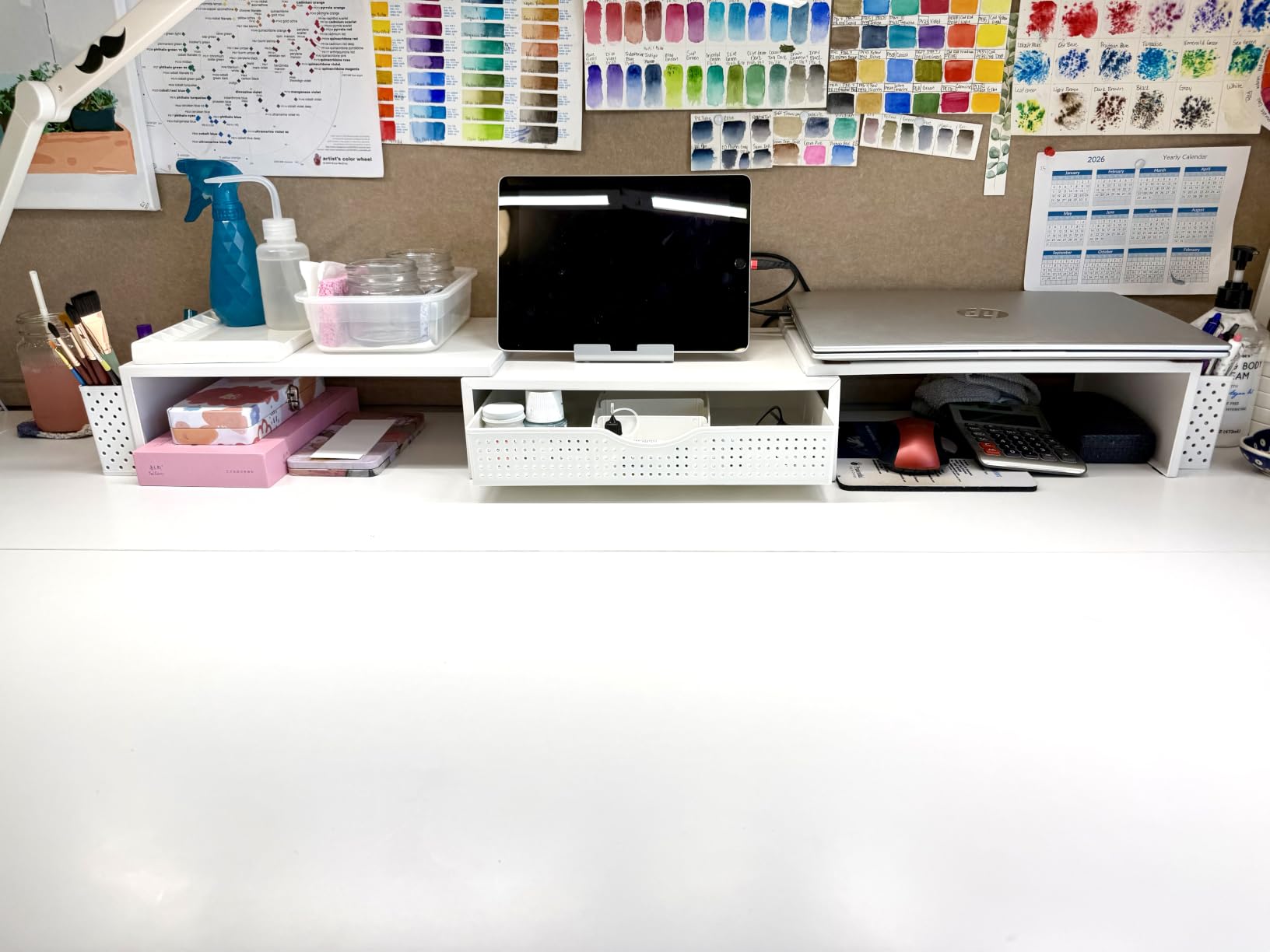 Spacrea Dual Monitor Stand Riser with Drawer and 2 Pen Holders customer photo 2