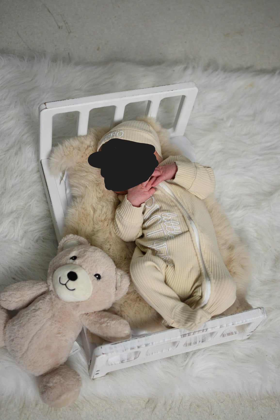 Newborn Photography Props Bed Prop Brown – Rustic Mini Wooden Bed for Baby Photography, Infant Photoshoot Posing Prop for Newborn Sessions customer photo 2
