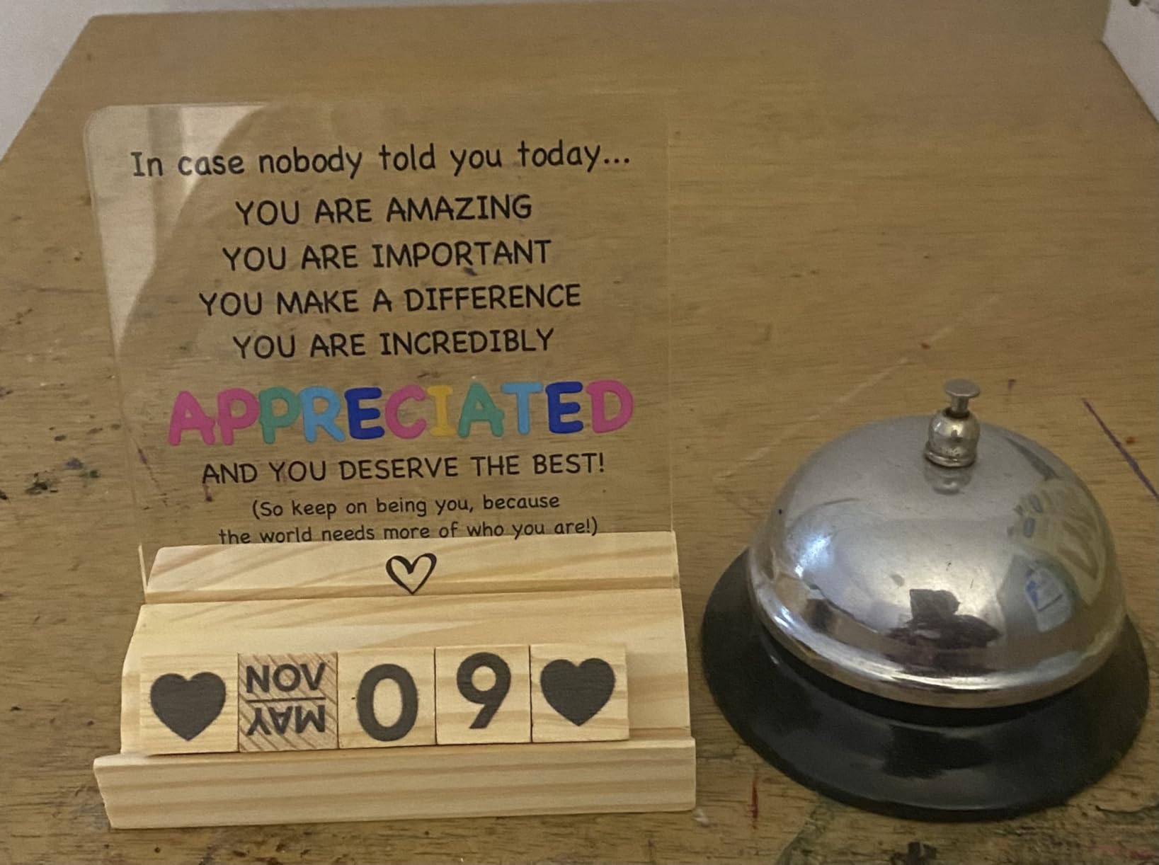 Appreciation Thank You Gifts, Inspirational Desk Decor, Wooden Calendar customer photo 2