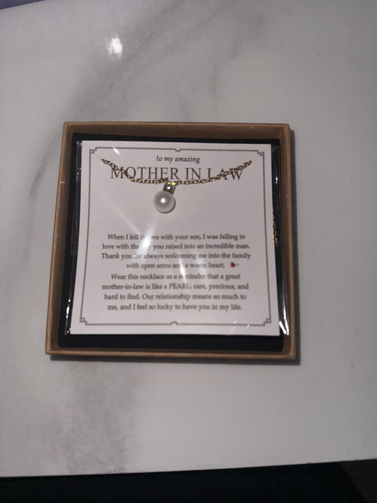 PEALICIOUS Single Pearl Necklace as Birthday Wedding Gift for Bonus Mom MIL | Bonus Mom Necklace from Daughter, Mother in Law Necklace from Son, Step Mom, Mother of the Groom Gifts, with Cubic Zirconia customer photo 1