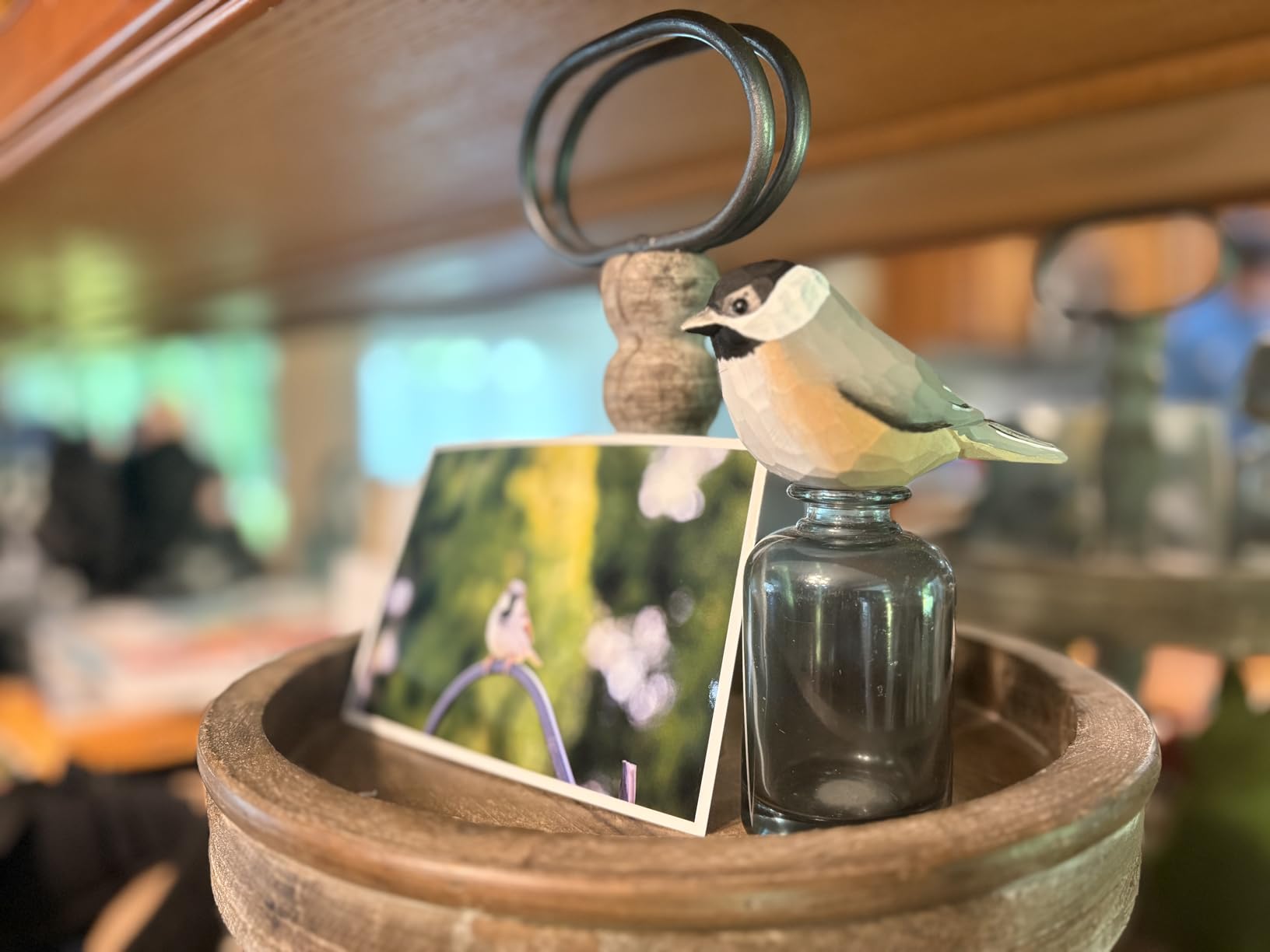 Handmade Black-Capped Chickadee Bird Figurine, Wooden Black-Capped Chickadee Carving, Unique Small Bird Statue for Home Decor or Collectible Gift customer photo 1