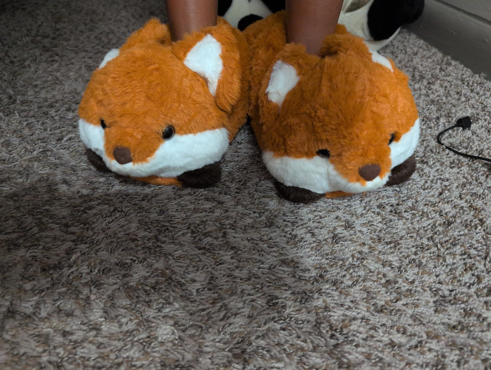 ARELUX Animal Slippers Cotton Adult Unisex, Cute Novelty Raccoon Fox Red Panda Plush House Shoes with Non-Slip Sole, Warm Fuzzy Lining for Indoor Outdoor Cosplay Party Gift customer photo 1