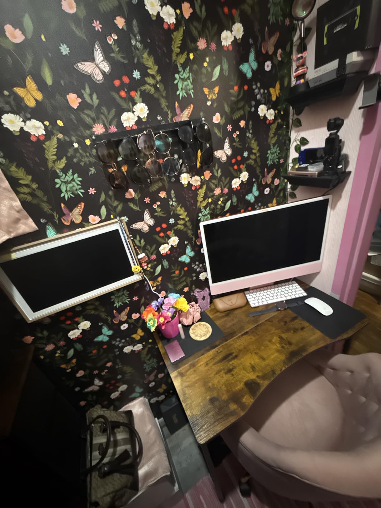 Huuger Folding Desk with Storage Shelf, 31.5 Inch Foldable Computer Table customer photo 1