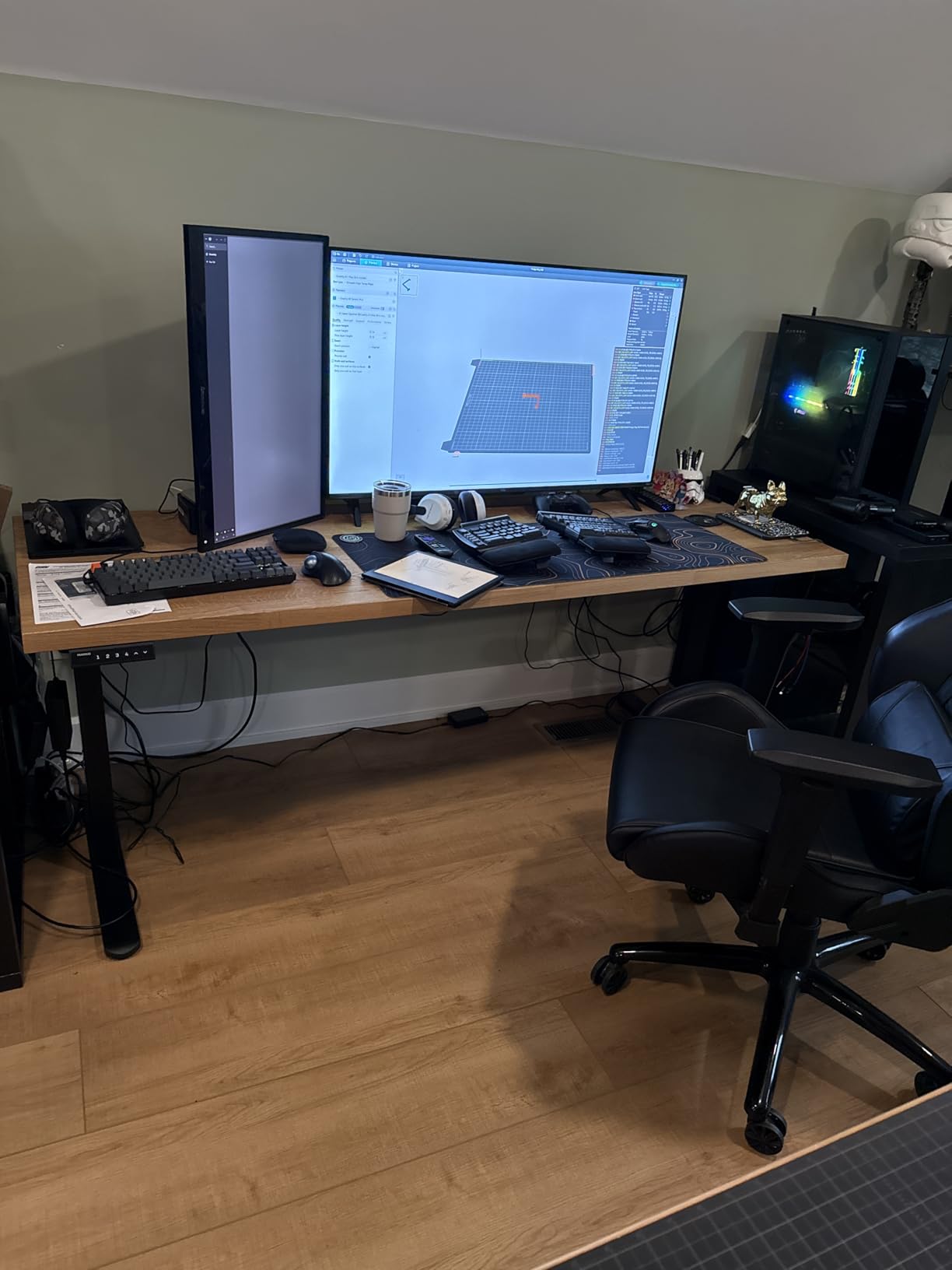 HUANUO 3-Stage Standing Desk Frame with Double Crossbeam,Black Frame Only customer photo 2