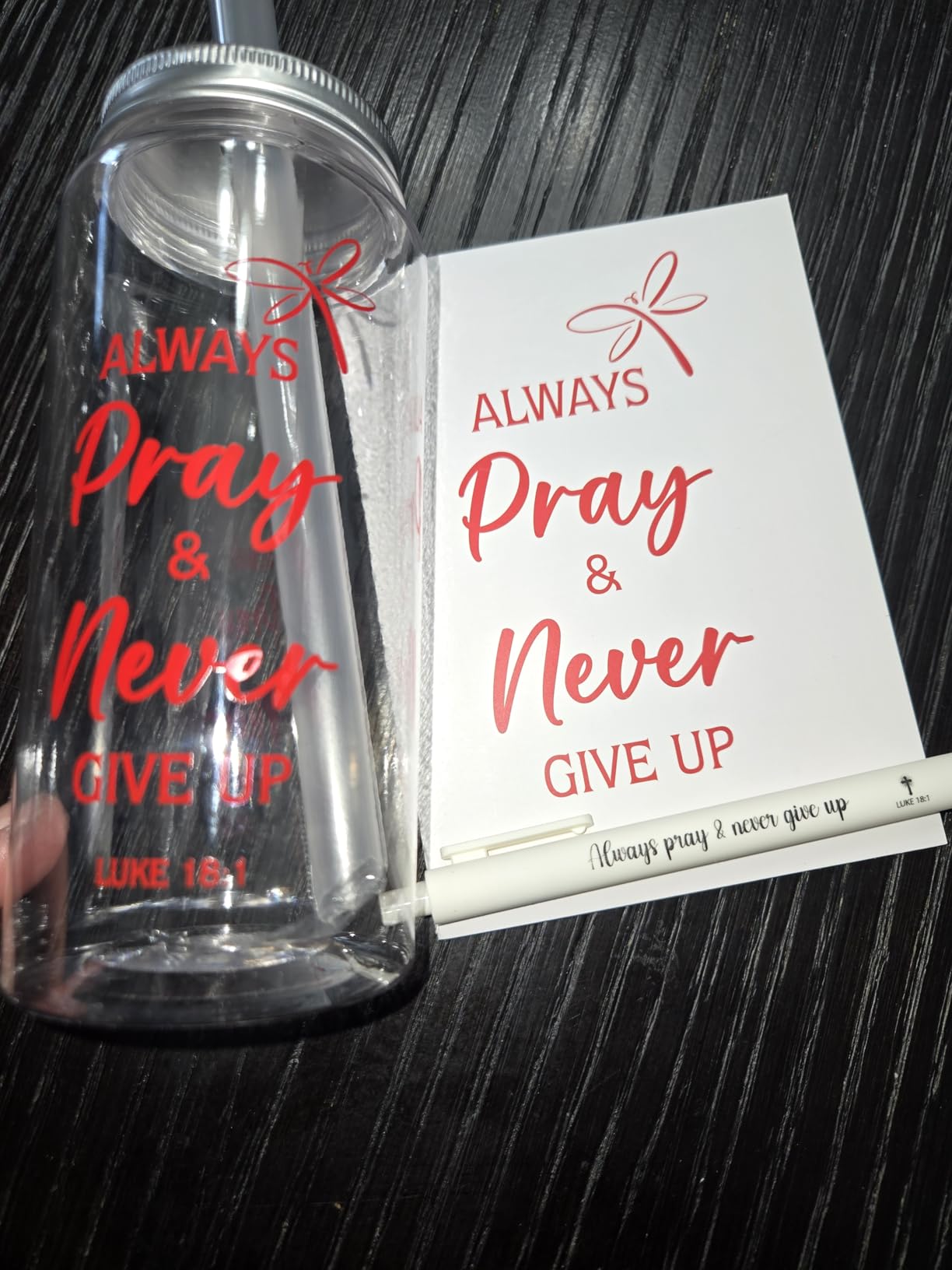 AmazingSpark 72 Pcs Christian Gifts Bulk Bible Verse Church Gifts for Team | 13.5 oz Bible Verse Cups with Lids Straws Religious Notebooks Scripture Ballpoint Pen for Women Men Staff Christian Party customer photo 1