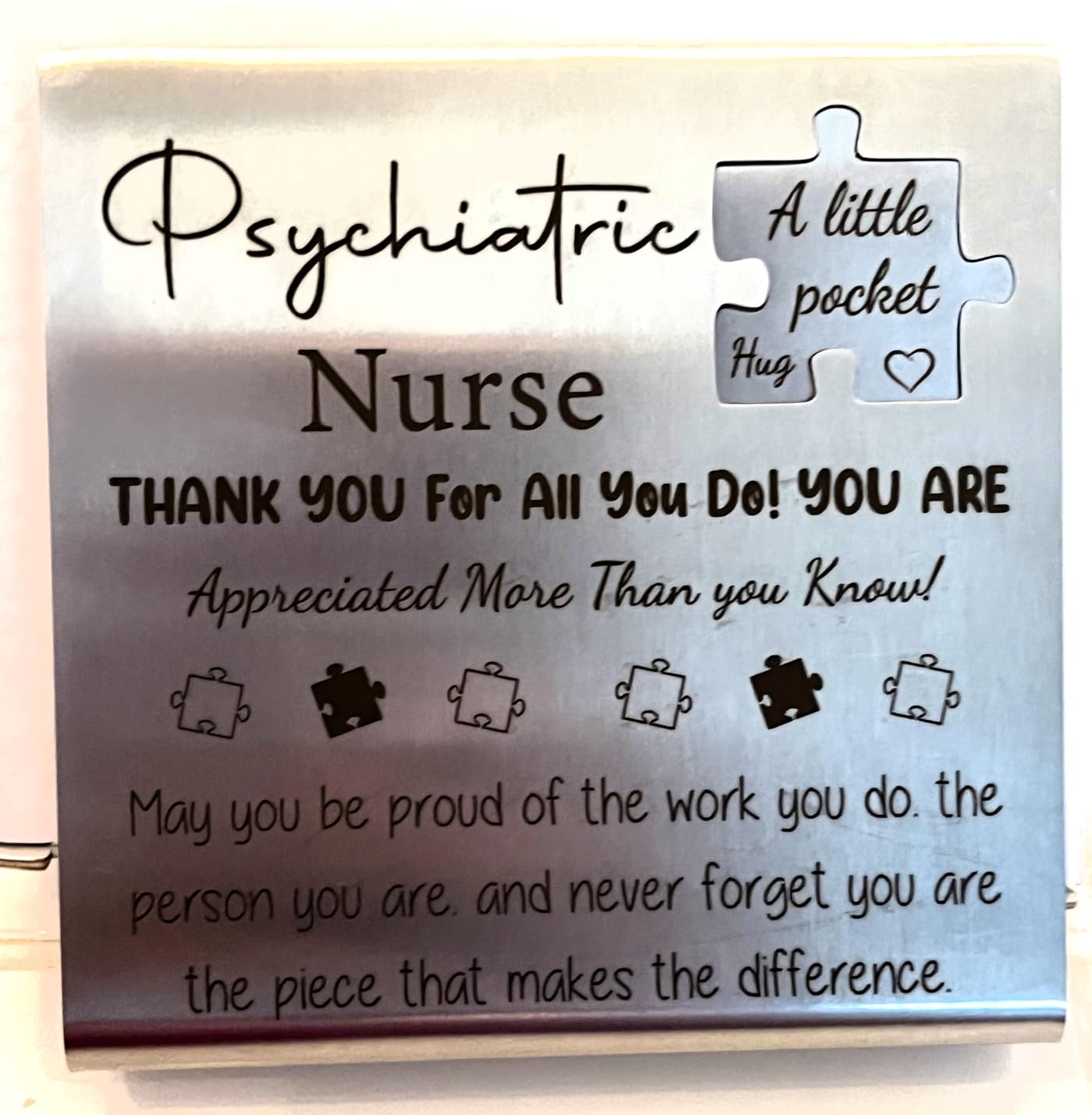 Mortgage Loan Officer Appreciation Gift, Inspirational Puzzle Plaque, Thank You Gift for Mortgage Professionals, Motivational Desk Decor, Stainless Steel Plaque with Inspirational Quotes, WLK106 customer photo 1