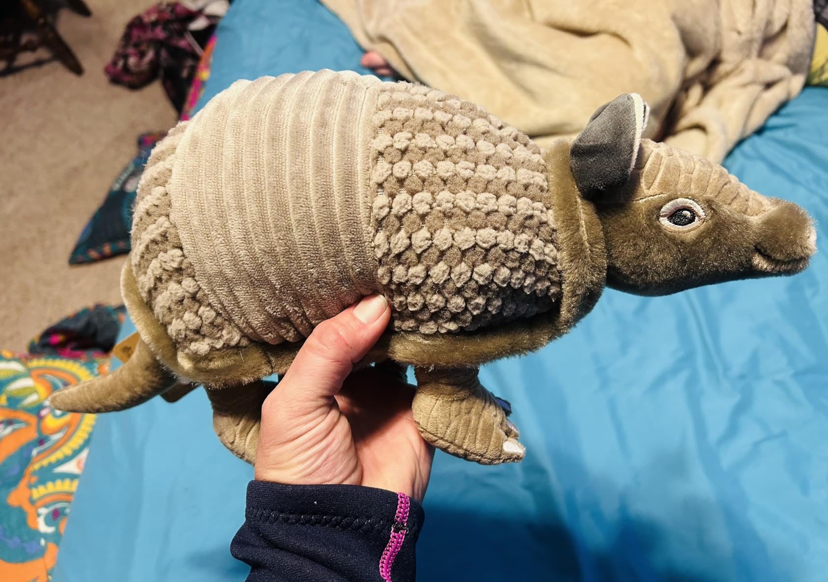 The Petting Zoo Armadillo Stuffed Animal Plushie, Kids Gifts, 18 in | Earth Keeperz Armadillo Wildlife Animals by Zoologee. Detailed embroidered eyes. Great for birthdays. Plush Gifts for Kids customer photo 2