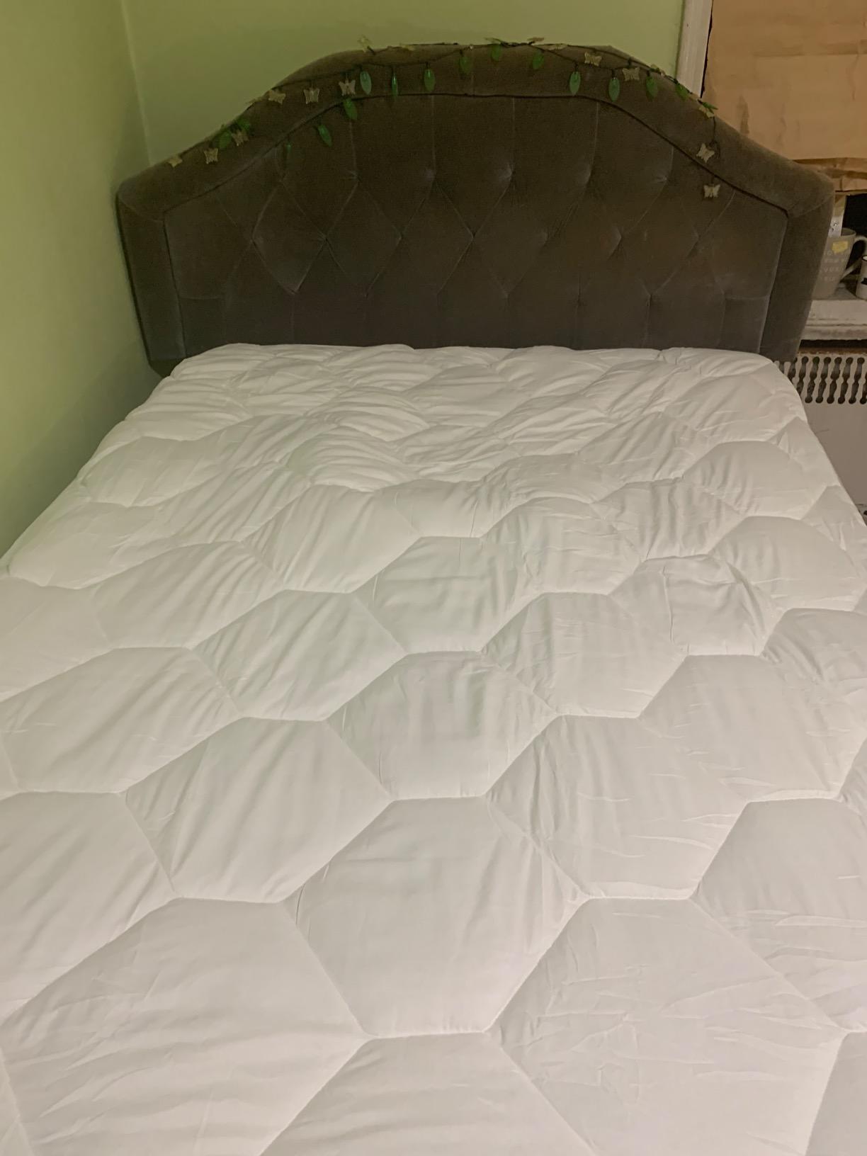 Favorland Mattress Topper Queen Size - Cooling Extra Thick Breathable Viscose Made from Bamboo Mattress pad - Soft Quilted Fitted Mattress Cover with 900 GSM Down Alternative Fill (8-21”Deep Pocket) customer photo 2