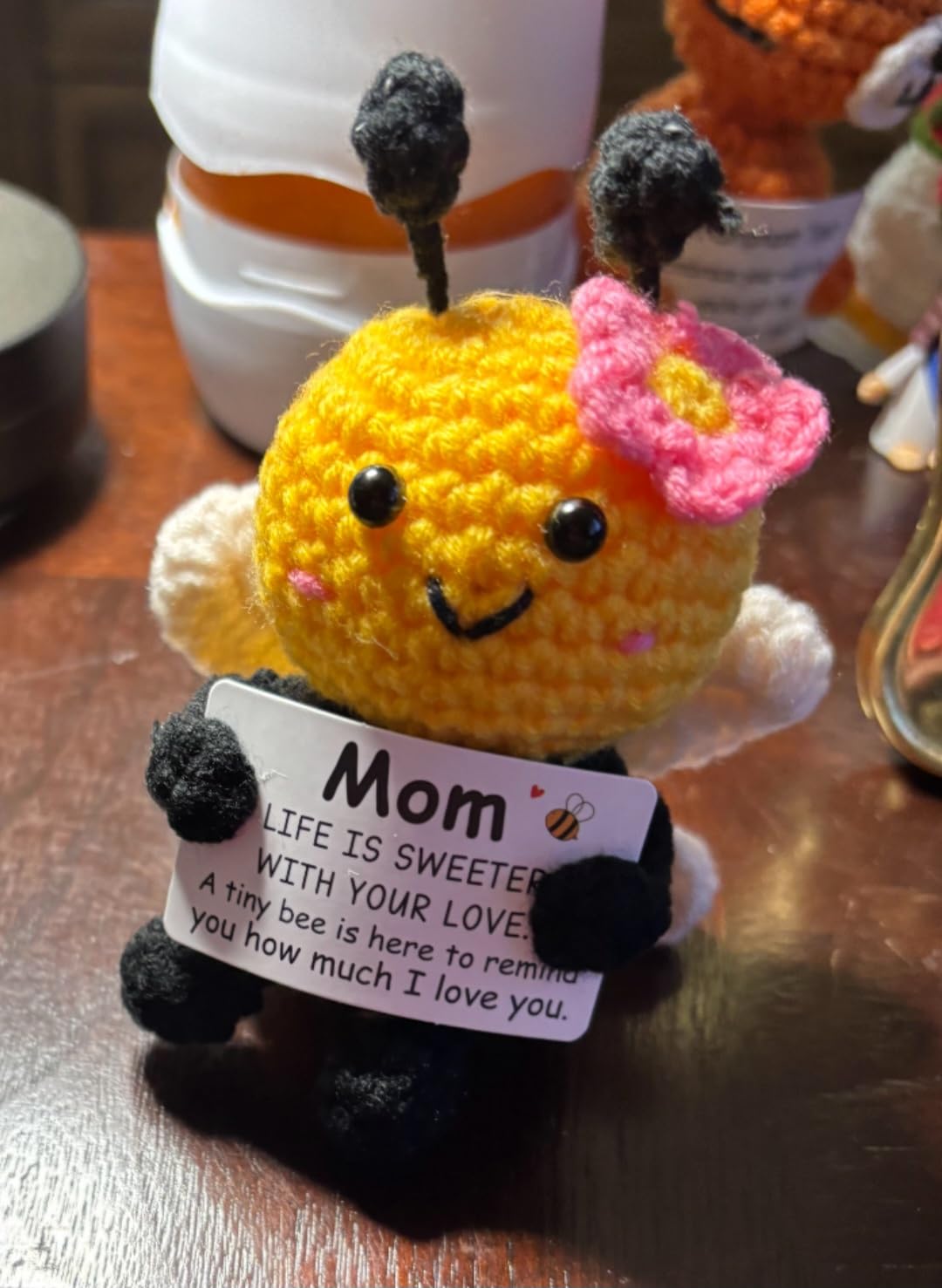 Mom to Be Gifts, Pregnancy Gifts for Expecting Mom, First Time Moms, Wife, Friend, Sister, Mommy to Be Gift, Gift for Pregnant Women, Cute Handmade Crochet Bee Support Present customer photo 1