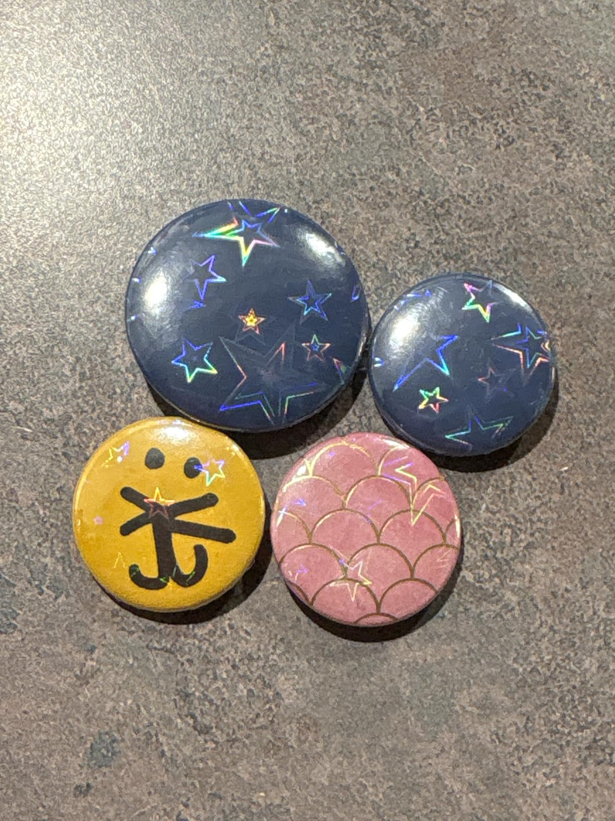 200 Pcs Badge Protective Film 70mm (2.76 in), 8 Styles of Holographic customer photo 2