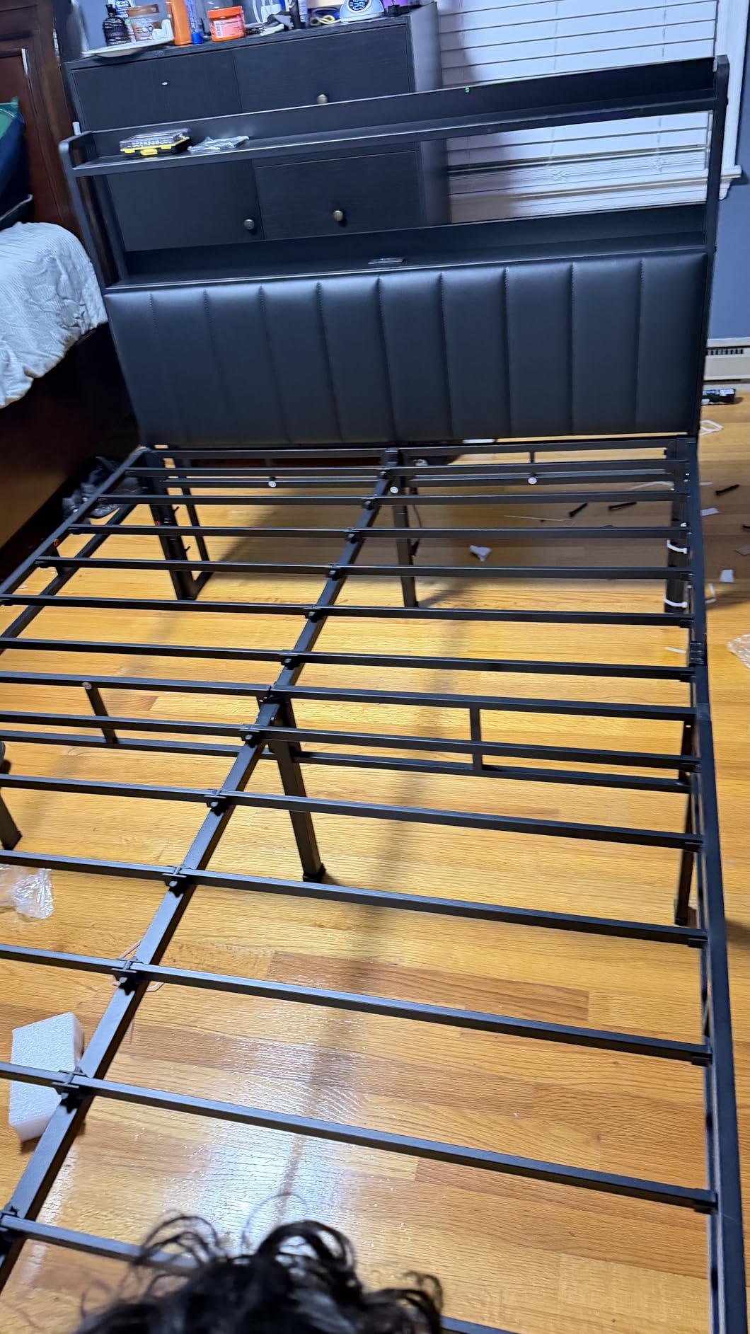 NKZ King Size Metal Platform Bed Frame, 18 Inch Dual-Layer Heavy Duty Base customer photo 2