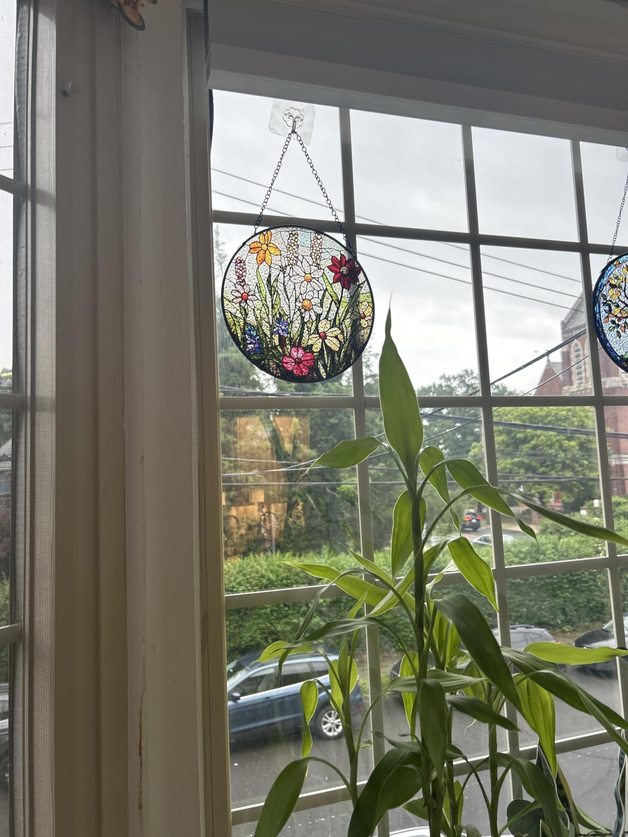 Green Cactus Stained Glass Window Hanging Suncatcher Gifts for Women 6.3