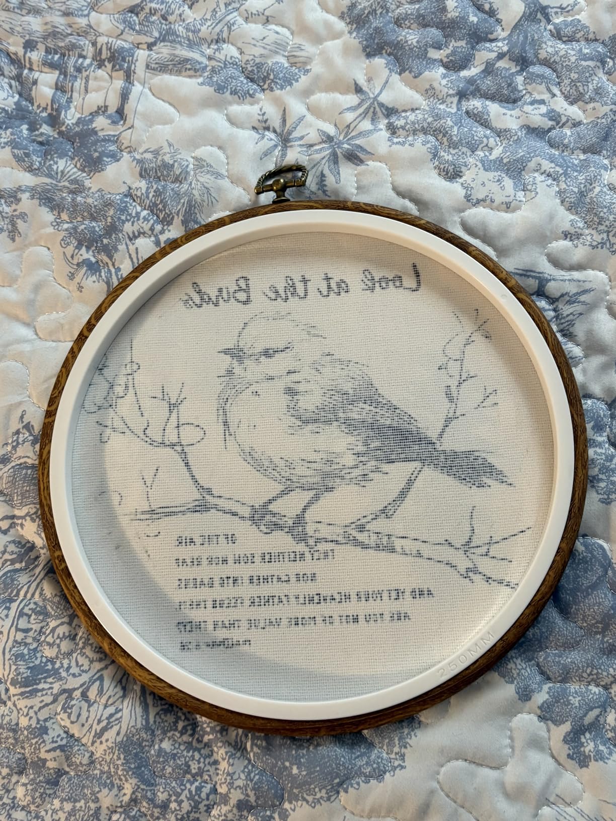 JUIOEIU Christian Bird Round Wall Decor, Vintage Sparrow Bird Matthew 6:26 Bible Verse Framed Canvas Prints, Religious Scripture Wall Art Hanging Decorations for Home Bedroom Decor, 10x10in customer photo 2