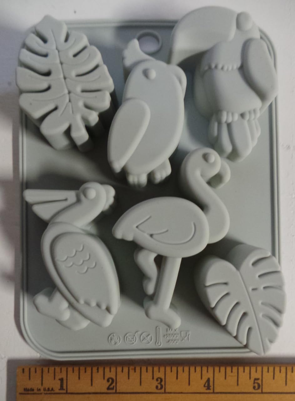 6 Cavity Tropical Theme Silicone Candy Molds | Flamingo Woodpecker Chocolate Mold For Candy Chocolate Cake Decoration customer photo 1